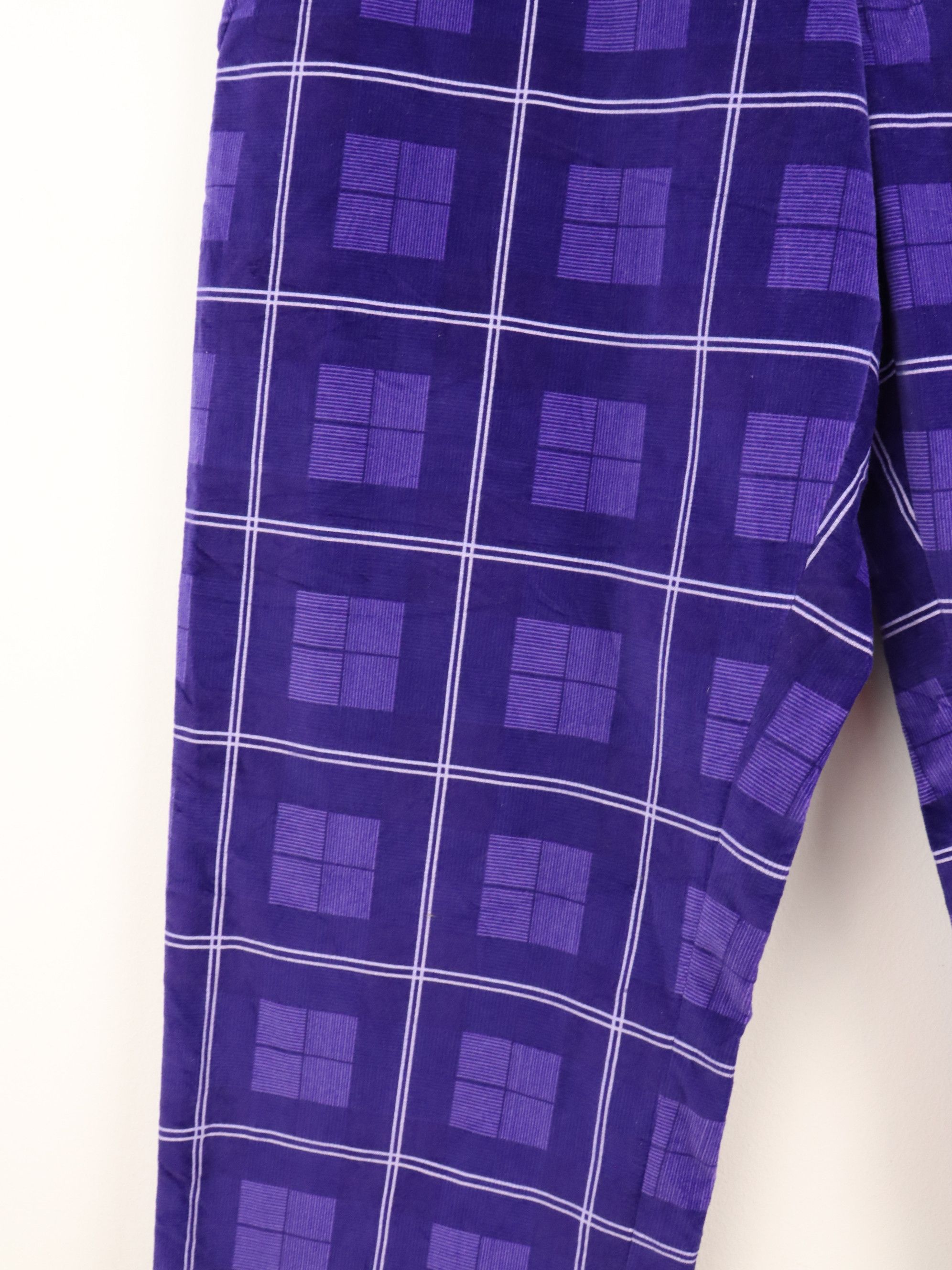 Japanese Brand Japanese Fidra Plaid Stretchable Purple Streetwear Pant Size US 29 - 9 Thumbnail
