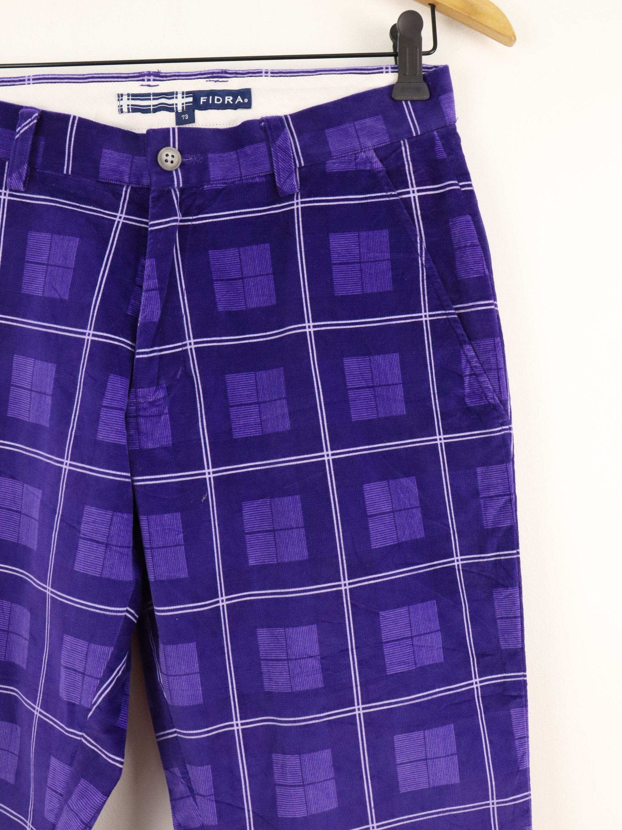Japanese Brand Japanese Fidra Plaid Stretchable Purple Streetwear Pant Size US 29 - 3 Thumbnail