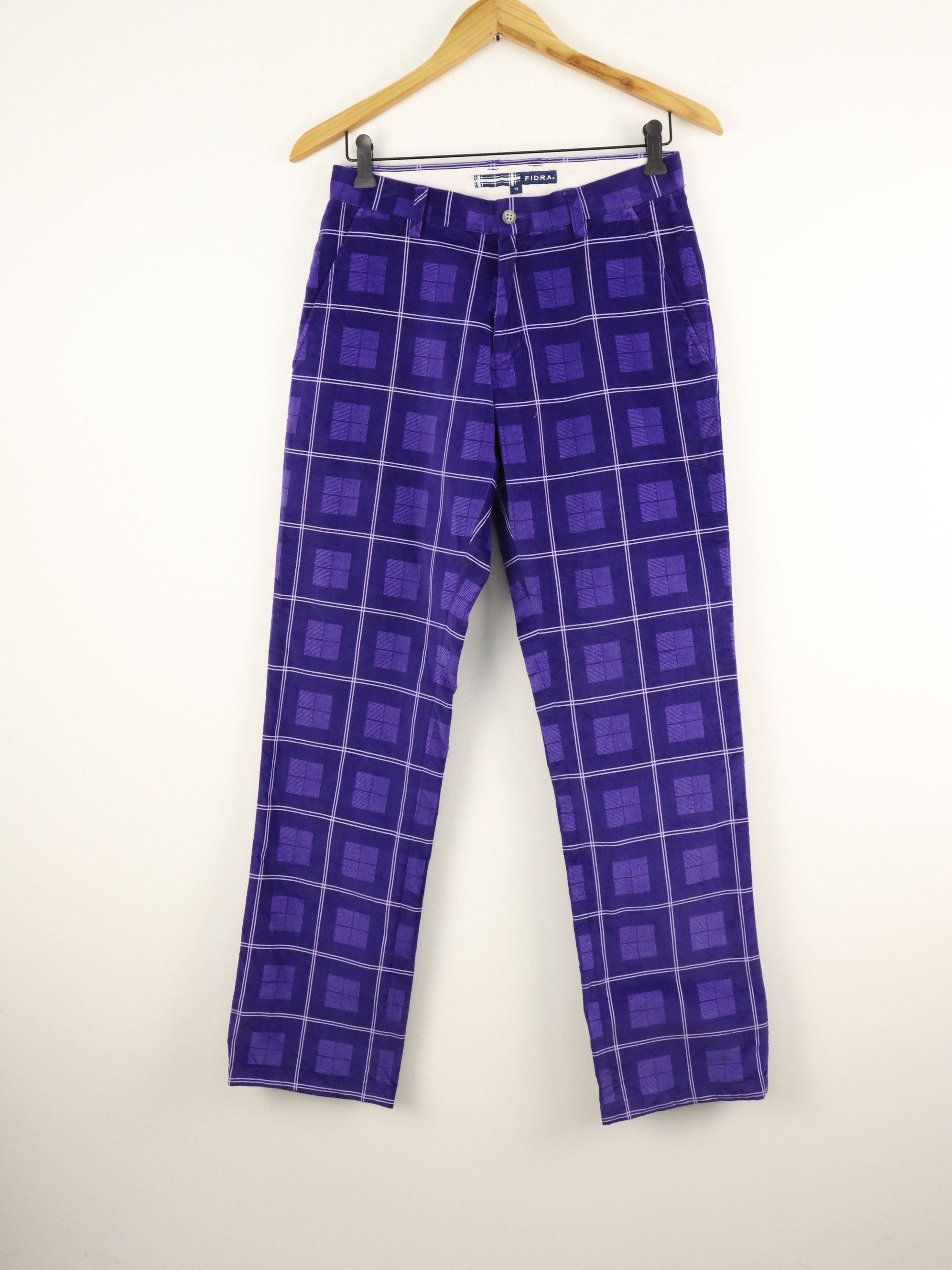 Japanese Brand Japanese Fidra Plaid Stretchable Purple Streetwear Pant Size US 29 - 4 Thumbnail