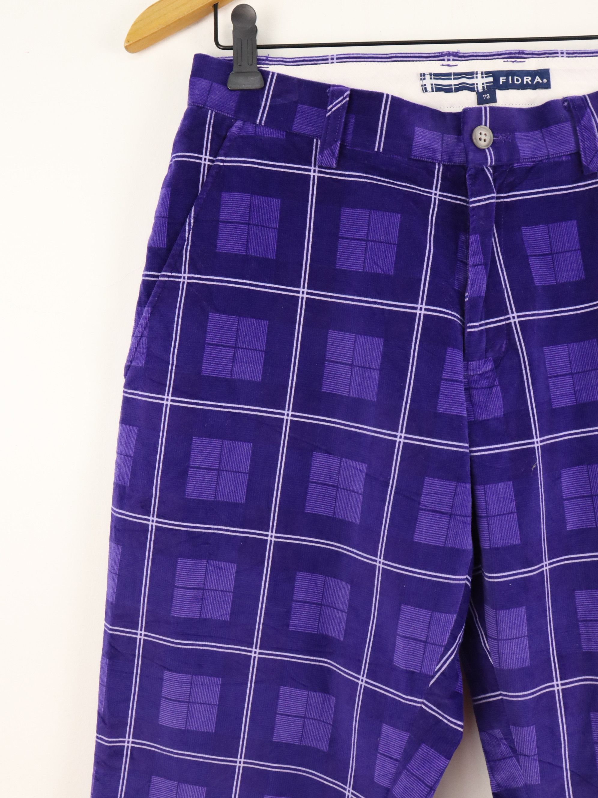 Japanese Brand Japanese Fidra Plaid Stretchable Purple Streetwear Pant Size US 29 - 2 Thumbnail