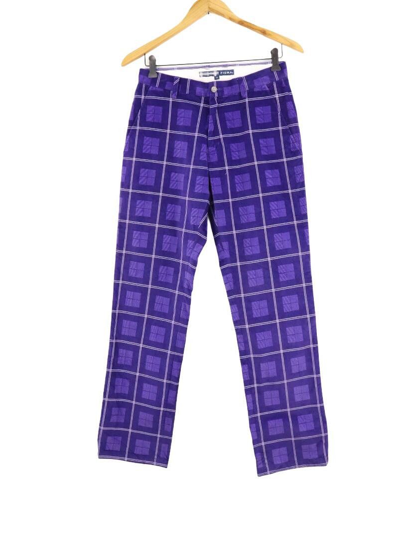 Japanese Brand Japanese Fidra Plaid Stretchable Purple Streetwear Pant Size US 29 - 1 Thumbnail