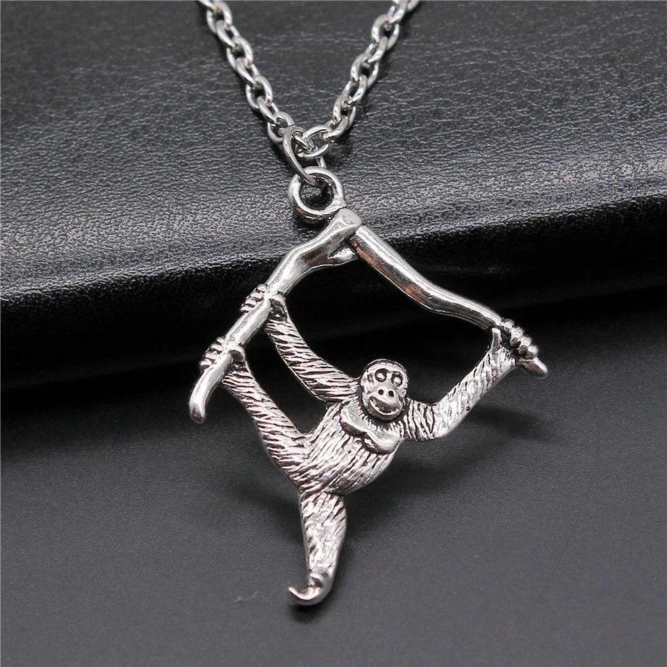Jewelry Orangutan Monkey Pendant Necklace Size ONE SIZE - 2 Thumbnail