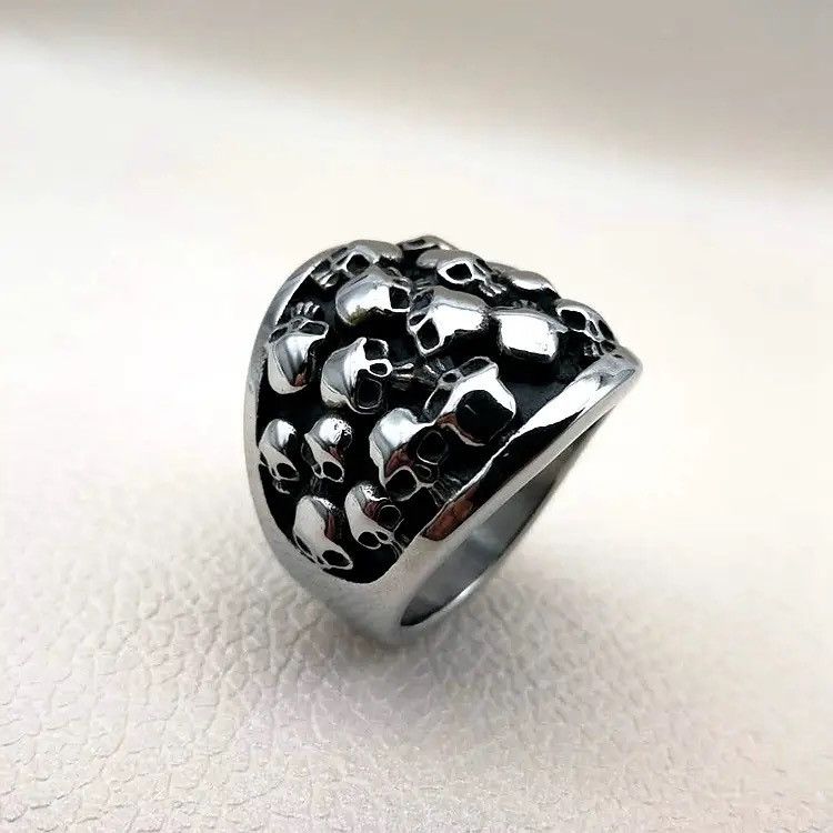 Jewelry Stainless Steel Skeleton Skull Ring Size ONE SIZE - 2 Thumbnail