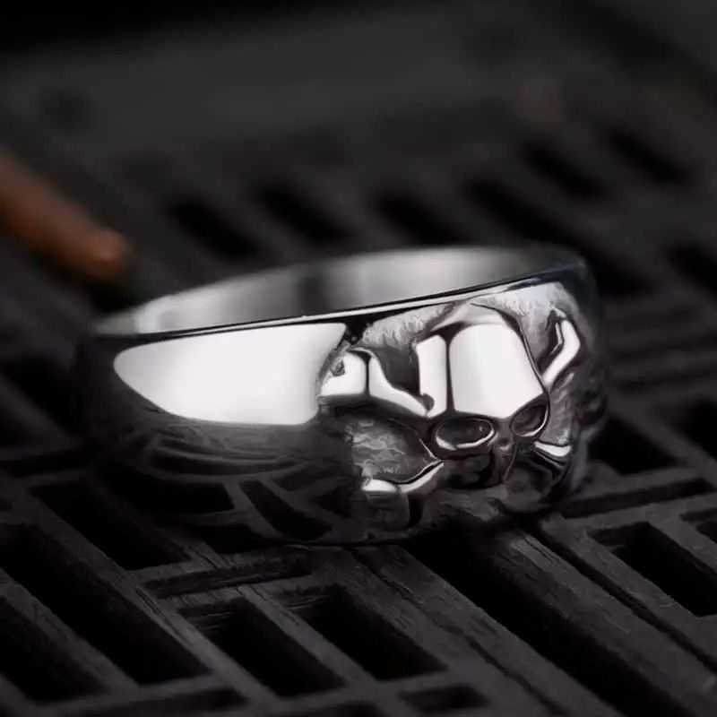 Jewelry Stainless Steel Small Skull Punk Rock Ring Size ONE SIZE - 3 Thumbnail