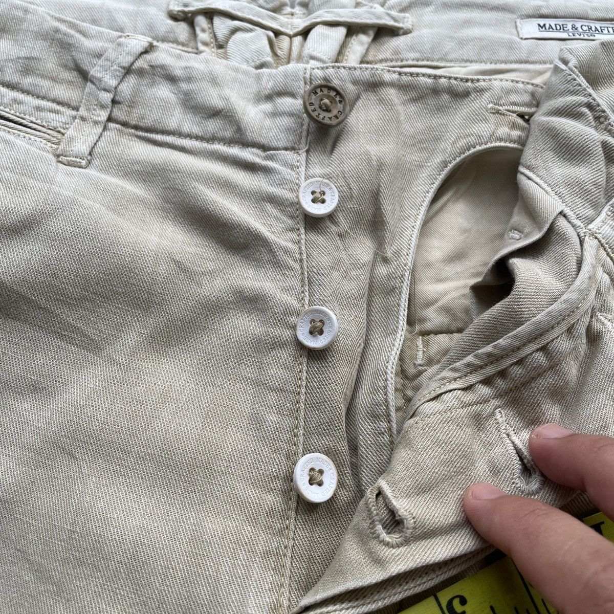 Levi's Made & Crafted × Off-White Vintage Levi’s Made & Crafted Faded Trousers Casual Pants Size US 33 - 8 Thumbnail