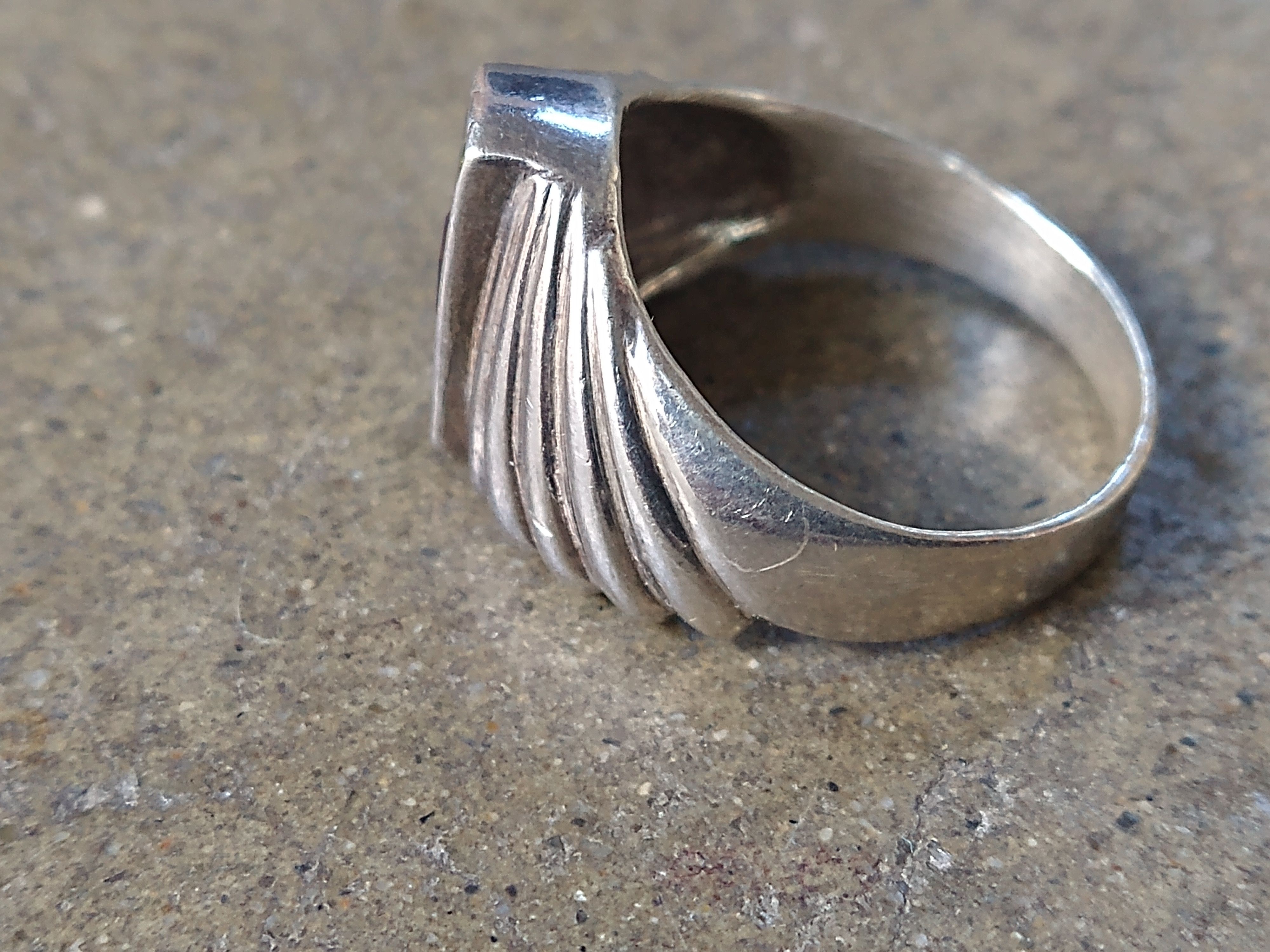 Other Sterling Silver Ring 8.25 Peridot Amethyst Modern Abstract Size ONE SIZE - 5 Thumbnail