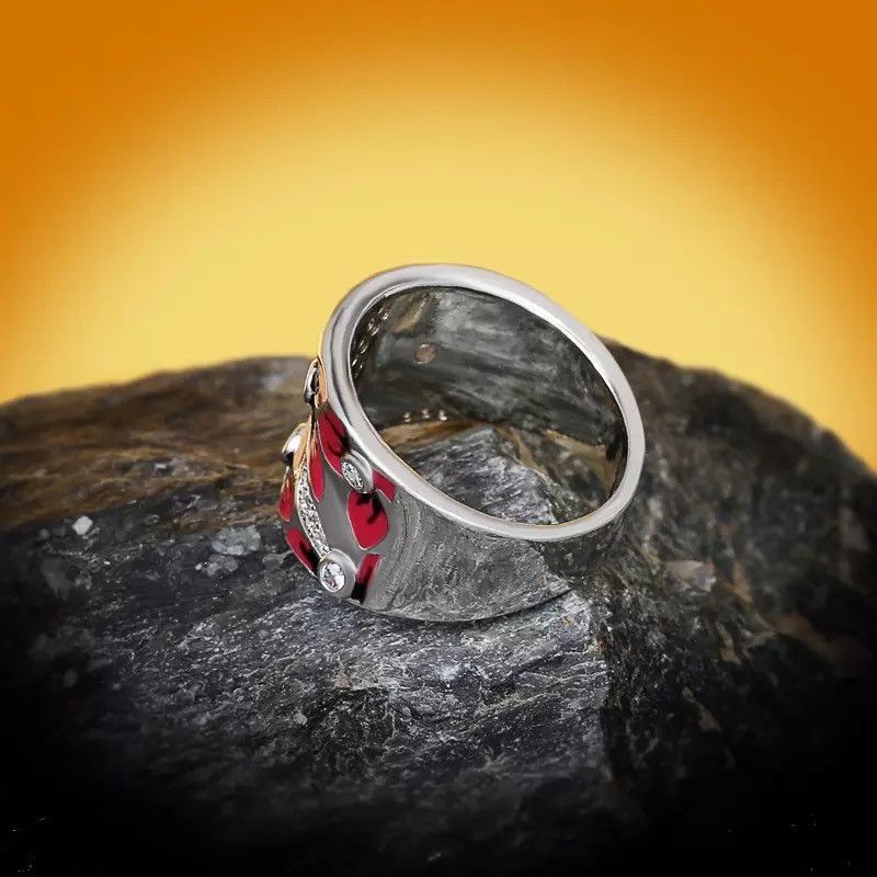 Japanese Brand × Jewelry × Vintage Fashionable and Exquisite Red Flower Ring Size ONE SIZE - 6 Thumbnail