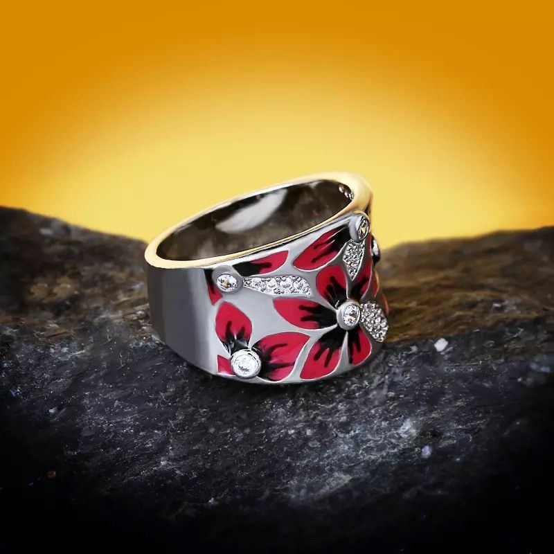 Japanese Brand × Jewelry × Vintage Fashionable and Exquisite Red Flower Ring Size ONE SIZE - 4 Thumbnail