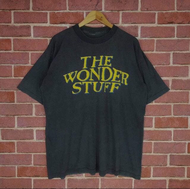 image of Band Tees x Tour Tee Vintage 90's Band The Wonder Stuff Alternative Rock Music in Faded Black (Size