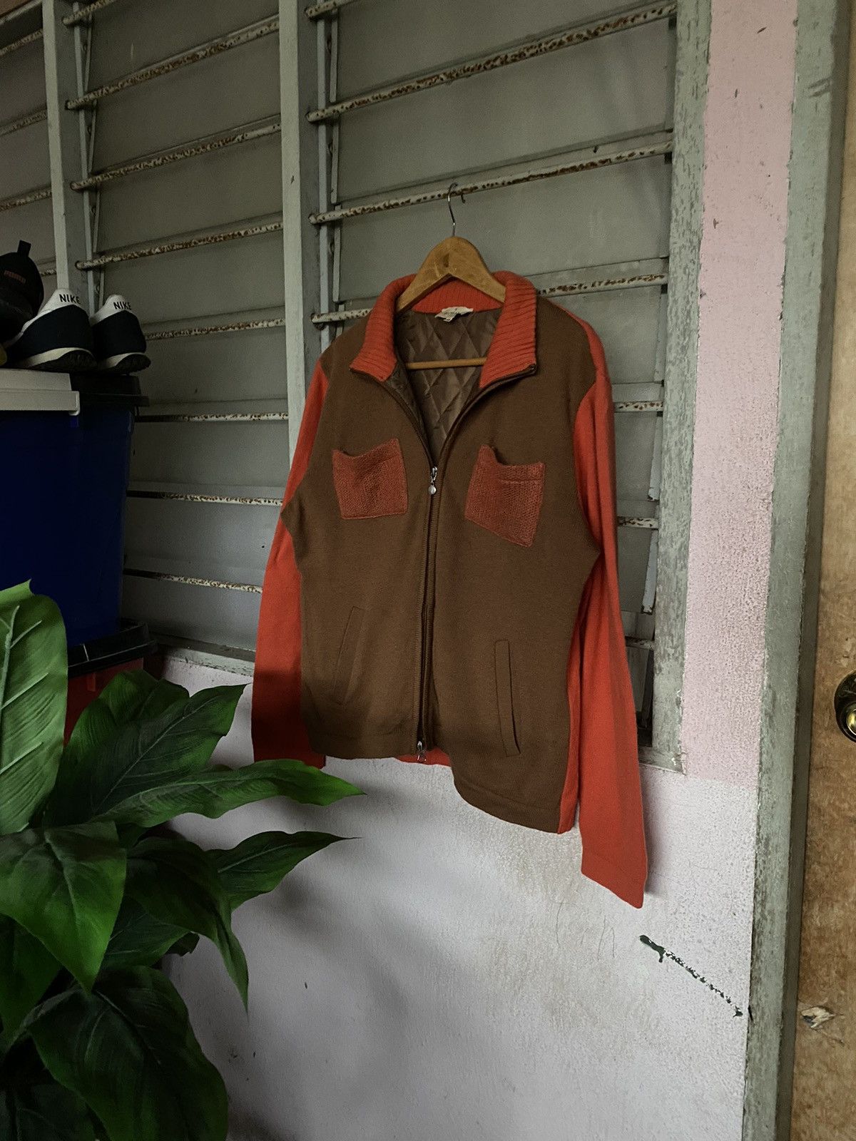 image of Vintage Trussardi Golf Jacket in Orange, Women's (Size Large)