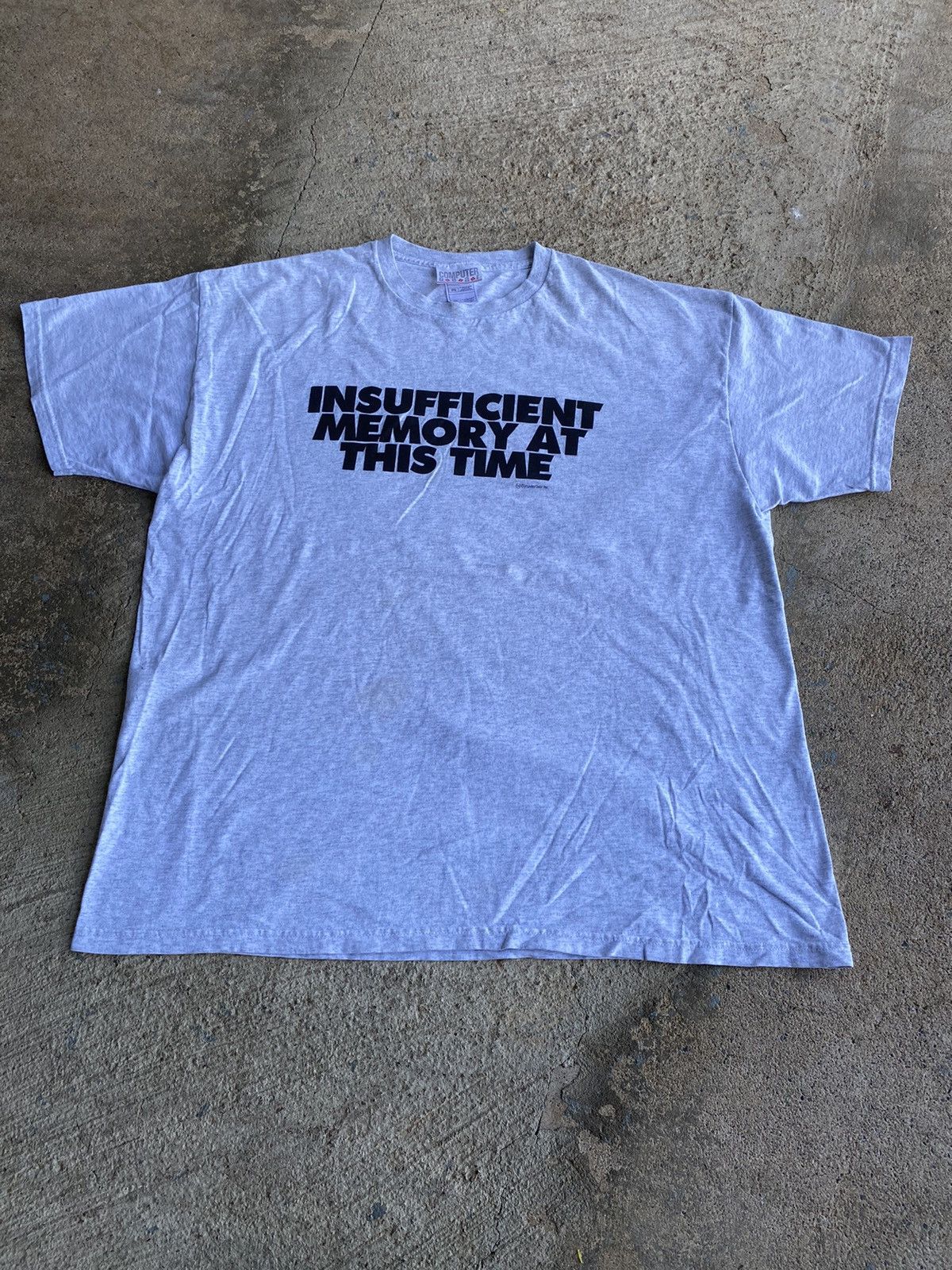 Japanese Brand × Vintage Vintage Y2K Insufficient Memory Stained Saying Funny Shirt Size US XL / EU 56 / 4 - 1 Thumbnail