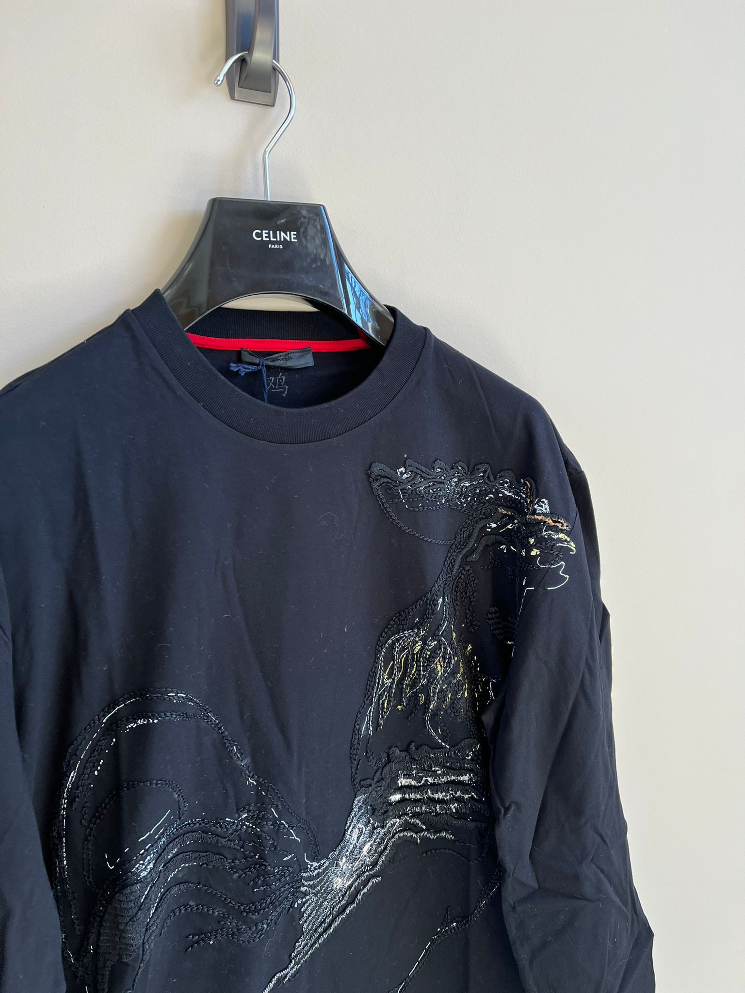 Prada Rooster Embroidered Tee in Black Size US L / EU 52-54 / 3 - 3 Thumbnail