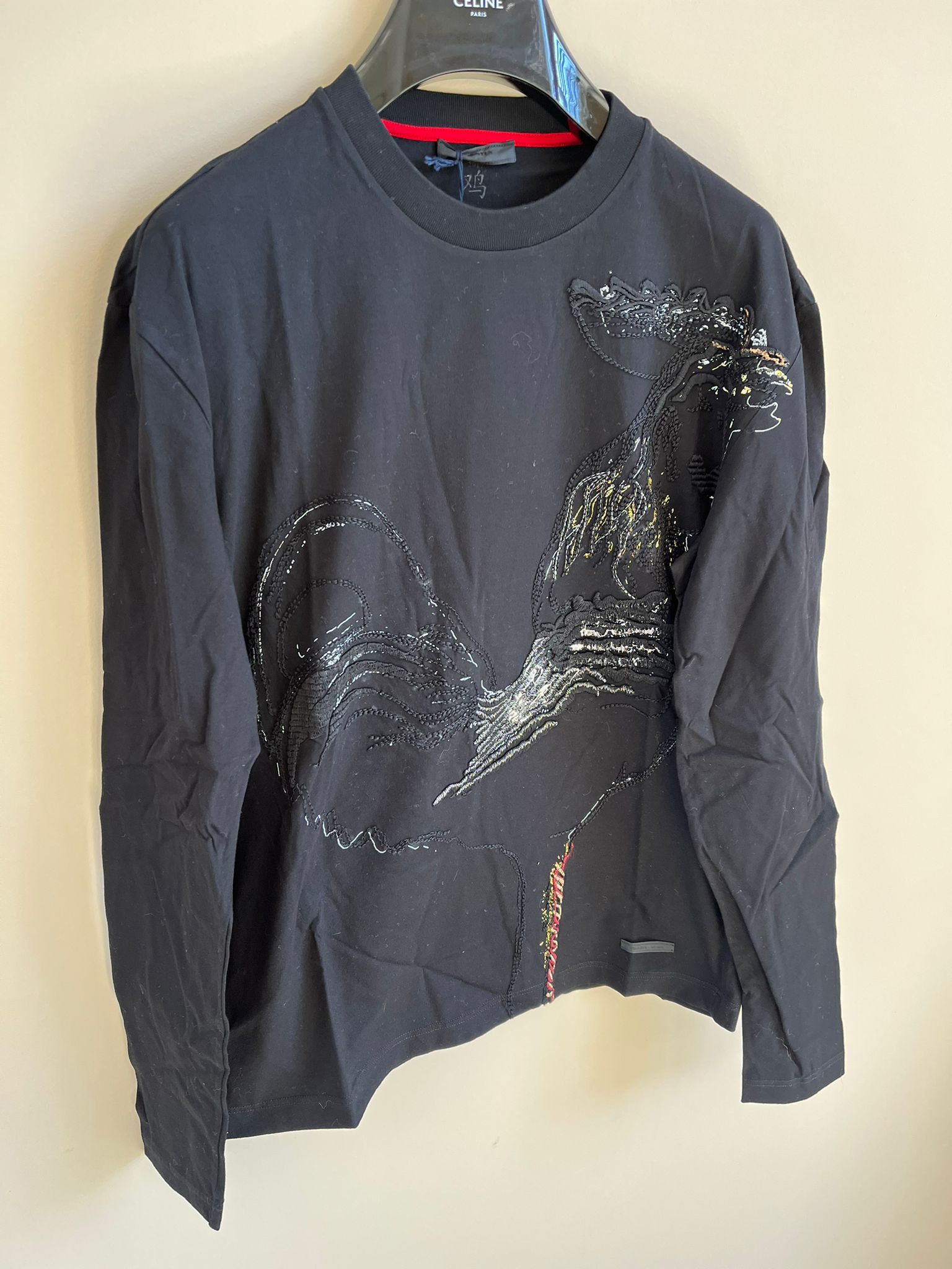Prada Rooster Embroidered Tee in Black Size US L / EU 52-54 / 3 - 4 Thumbnail