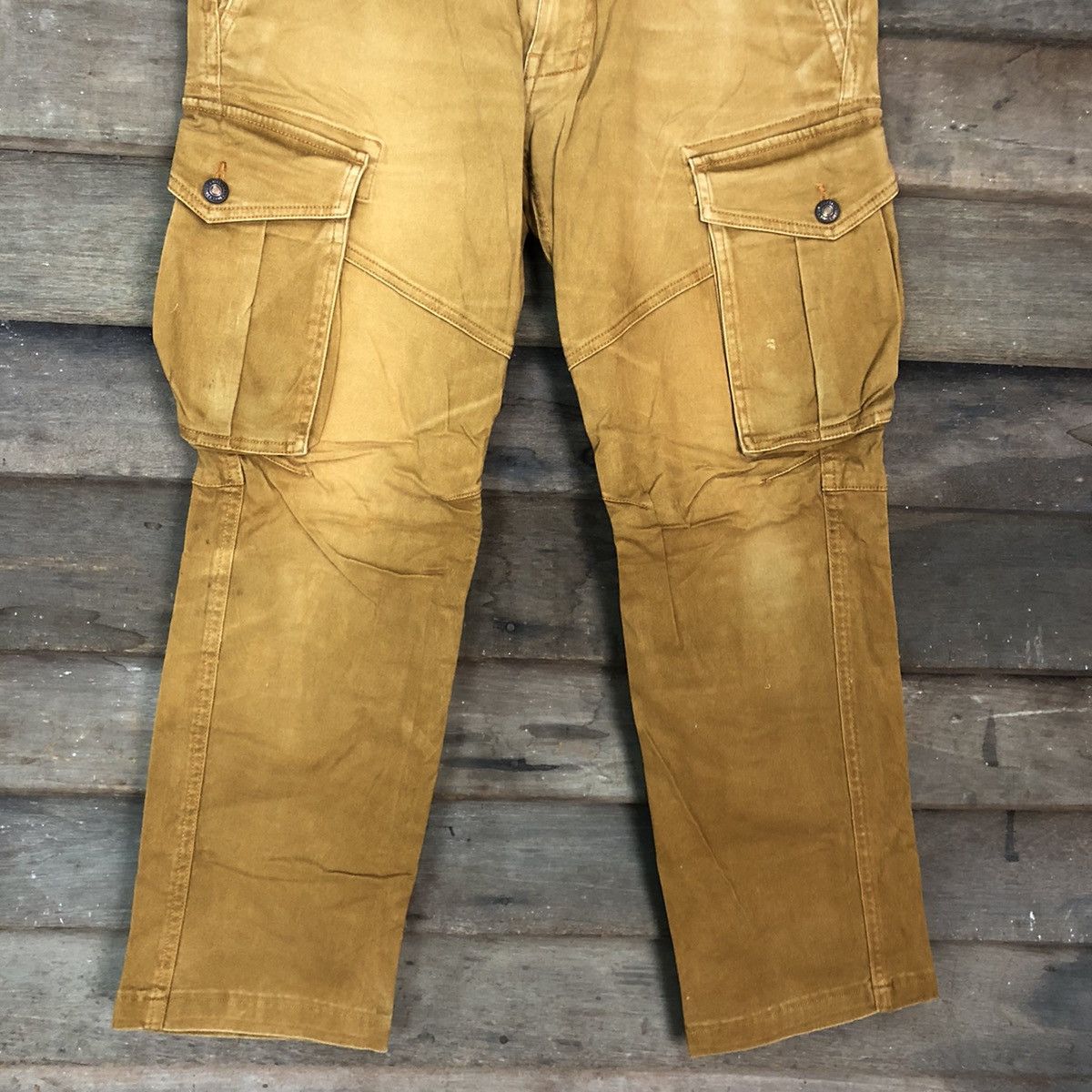 Japanese Brand Geride Brown Multipocket Tactical Cargo Pants #3323 Size US 30 / EU 46 - 3 Thumbnail