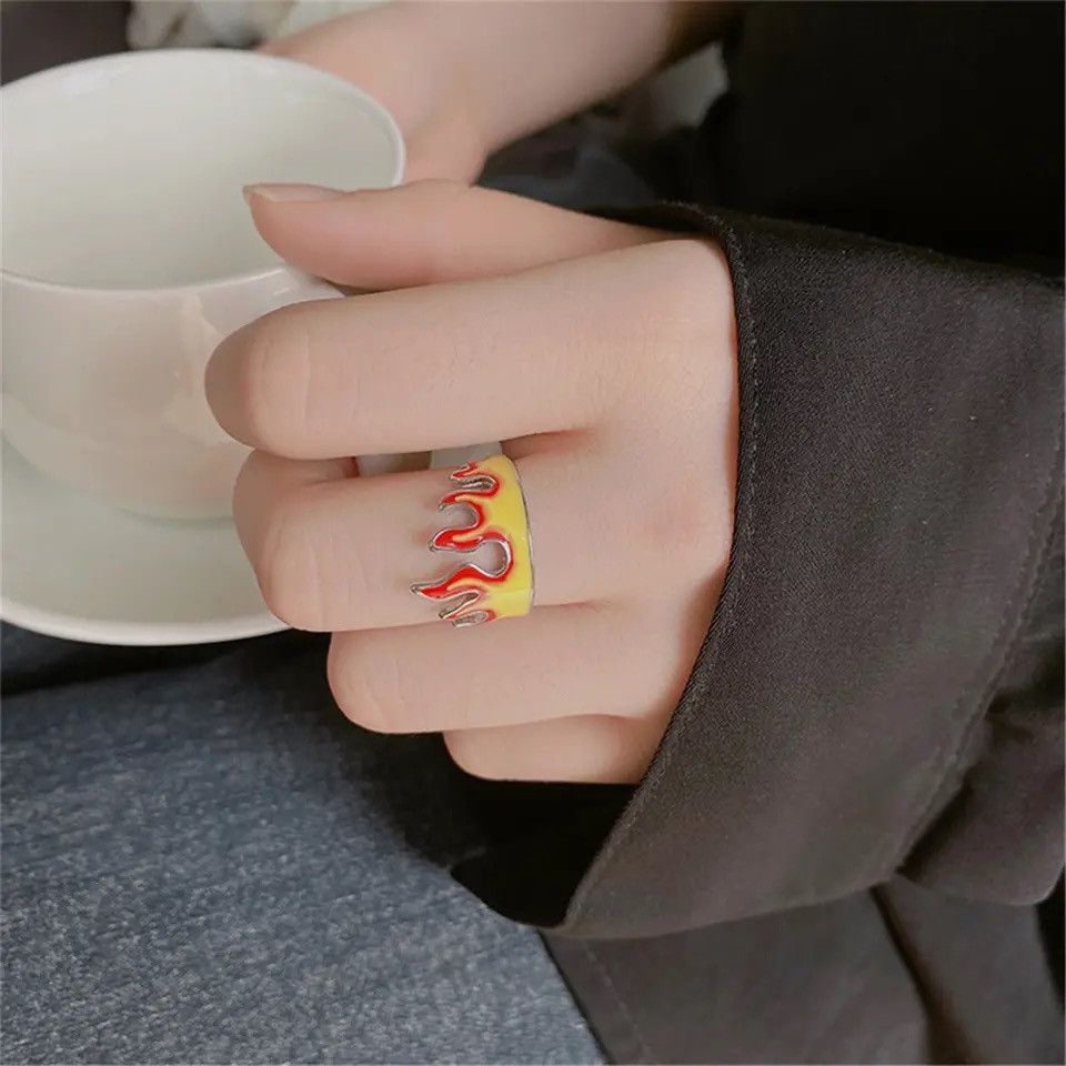 Jewelry Goth Demon Flame Ring Size ONE SIZE - 2 Thumbnail
