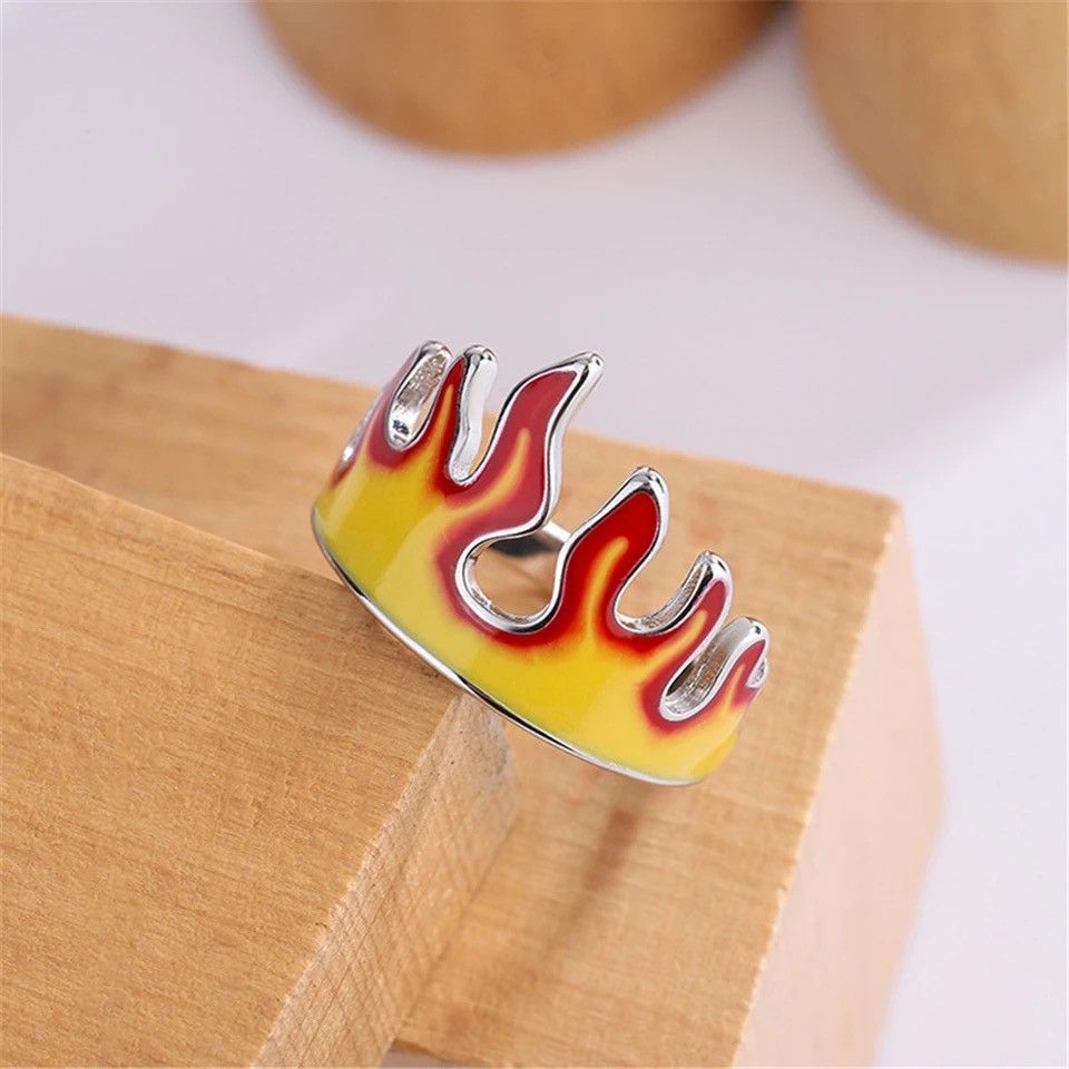 Jewelry Goth Demon Flame Ring Size ONE SIZE - 3 Thumbnail