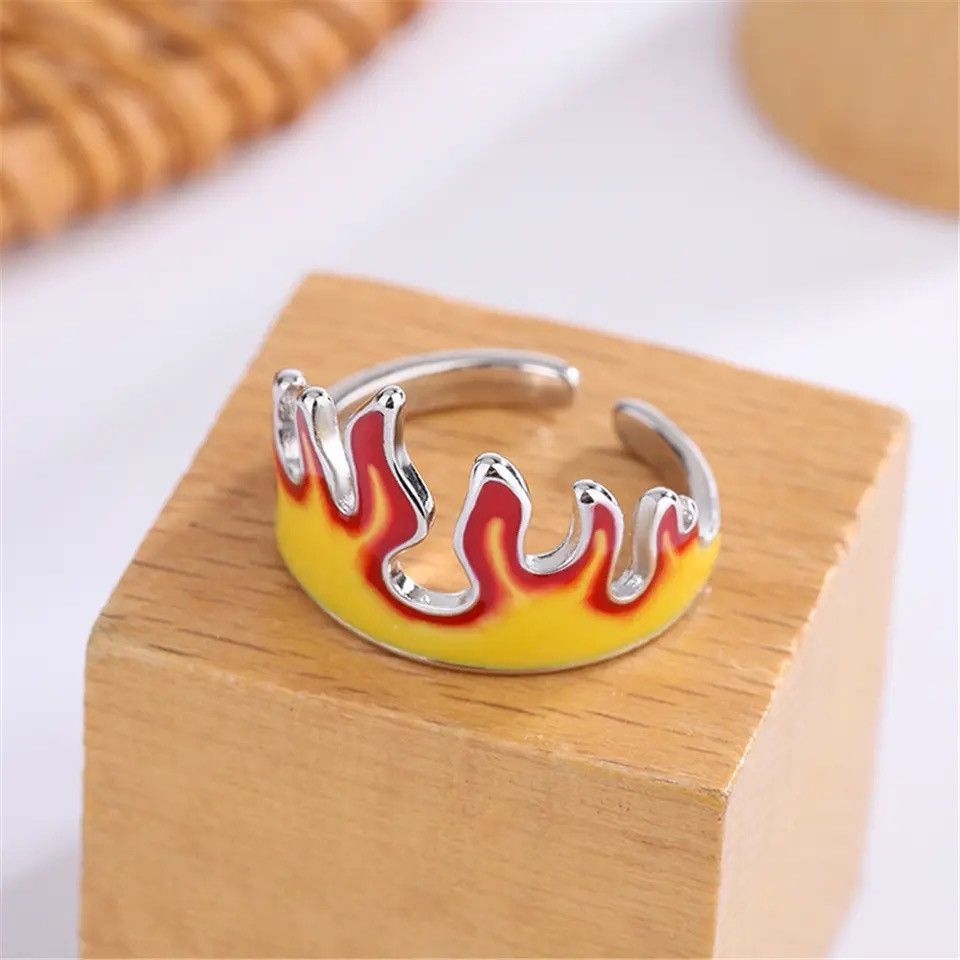 Jewelry Goth Demon Flame Ring Size ONE SIZE - 1 Thumbnail