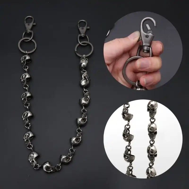 Jewelry Skull Head Chain Punk Skeleton Size ONE SIZE - 2 Thumbnail