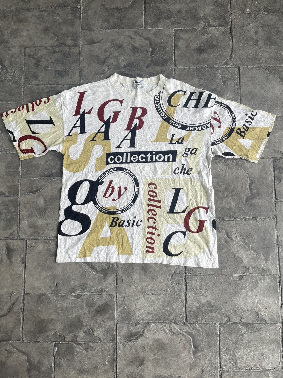 image of Vintage Japan Made Lagache Basic Big Spell Out Tee, Men's (Size Large)