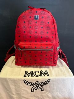 RED MCM BACKPACK BLACK SILVER BACKPACK WHICH ONE YOU GOING WITH 🔥