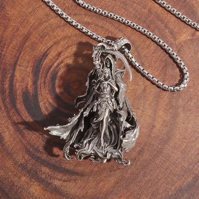 Jewelry Girl Standing Behind The Death Pendant Necklace Size ONE SIZE - 5 Thumbnail