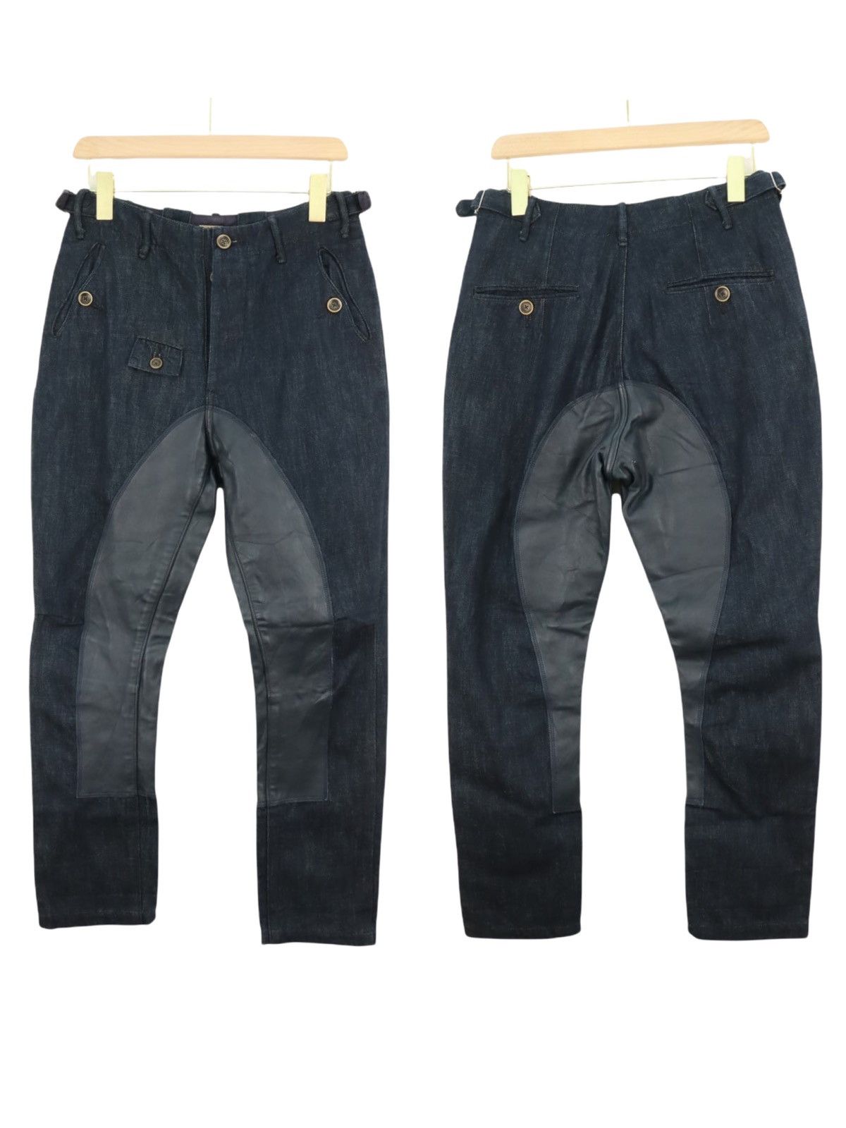 Kapital KAPITAL SADDLE LEATHER MID RISE DENIM JEAN PANT Size US 27 - 1 Thumbnail