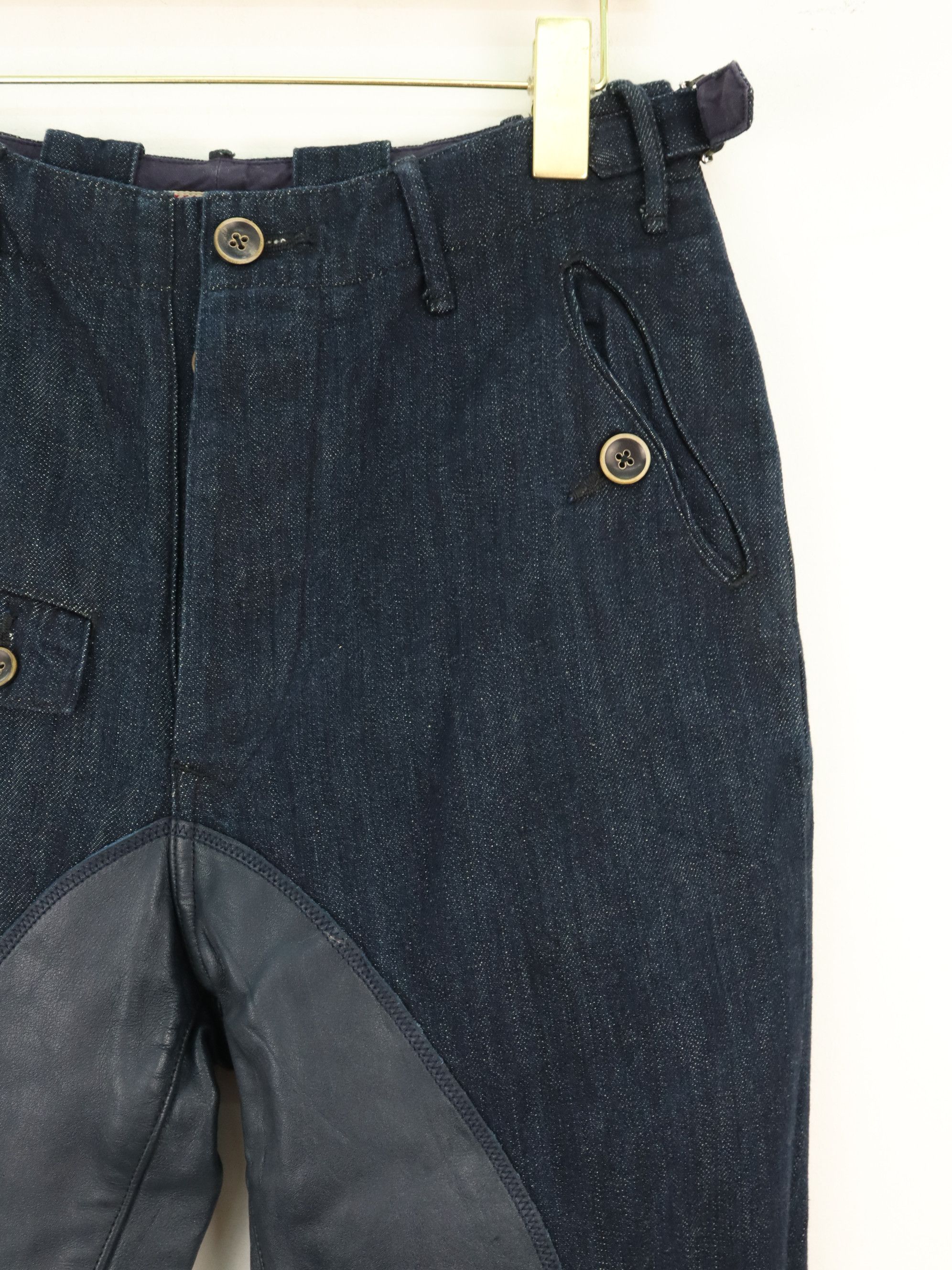 Kapital KAPITAL SADDLE LEATHER MID RISE DENIM JEAN PANT Size US 27 - 9 Thumbnail