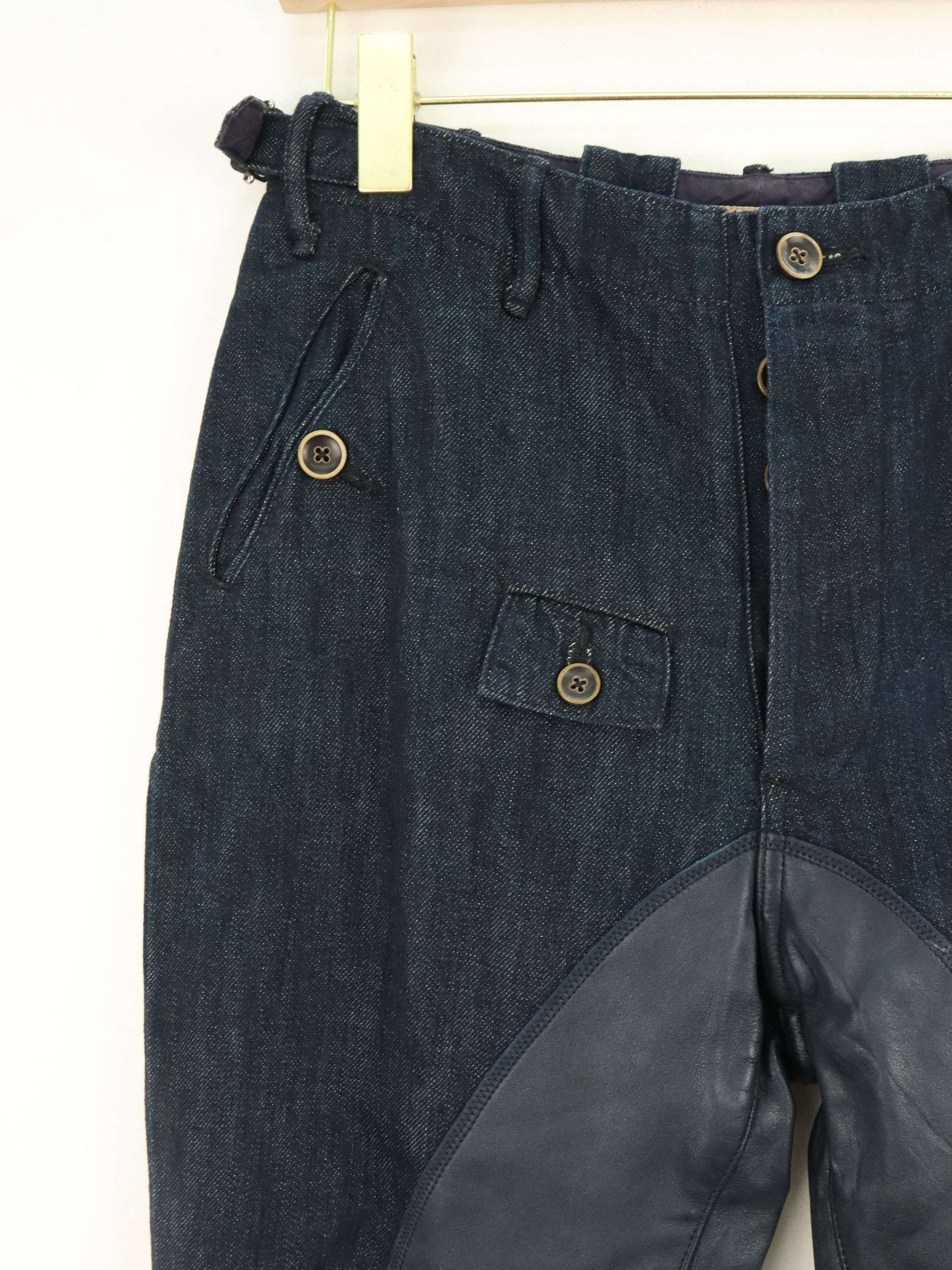 Kapital KAPITAL SADDLE LEATHER MID RISE DENIM JEAN PANT Size US 27 - 8 Thumbnail