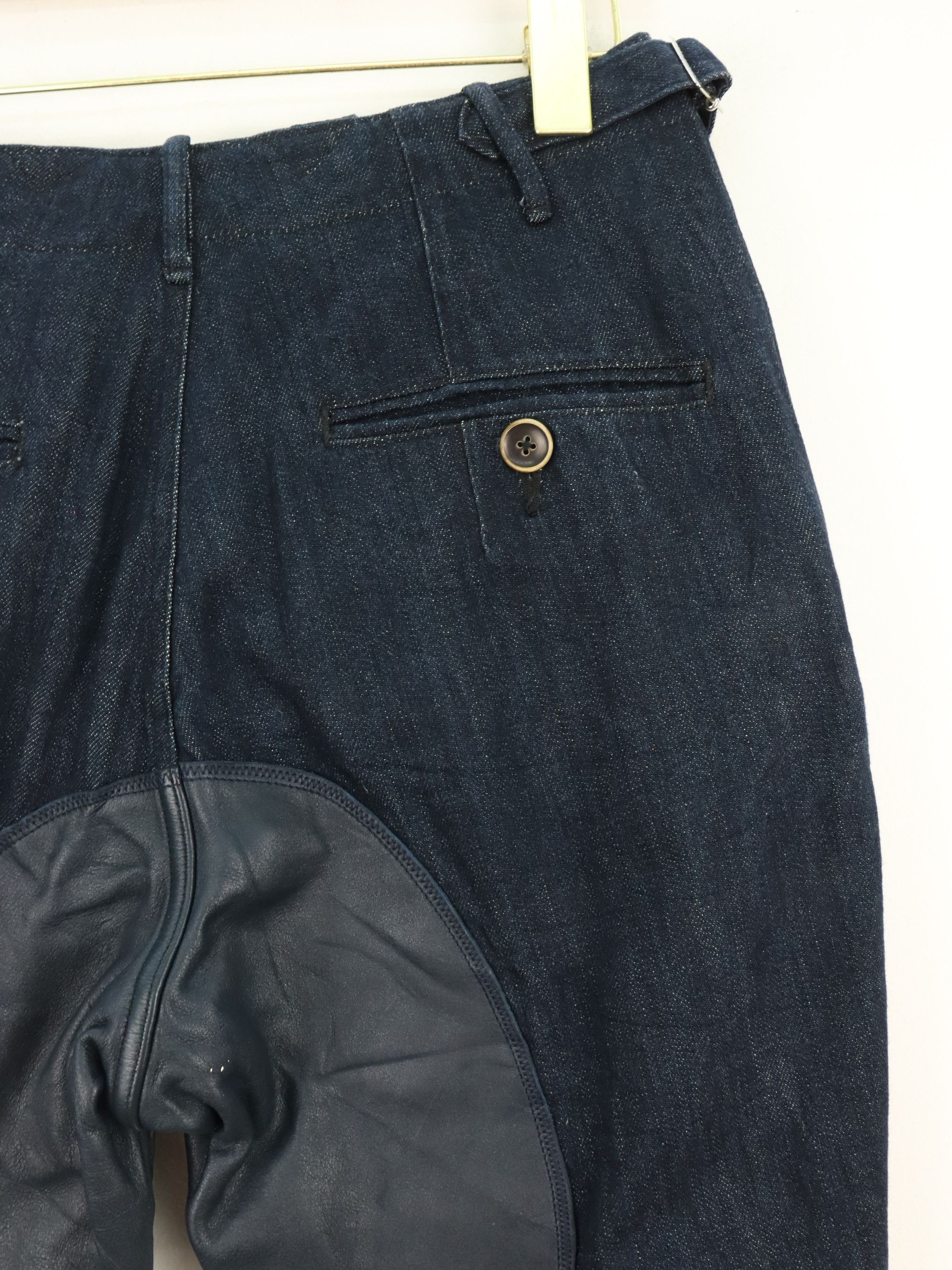 Kapital KAPITAL SADDLE LEATHER MID RISE DENIM JEAN PANT Size US 27 - 13 Thumbnail