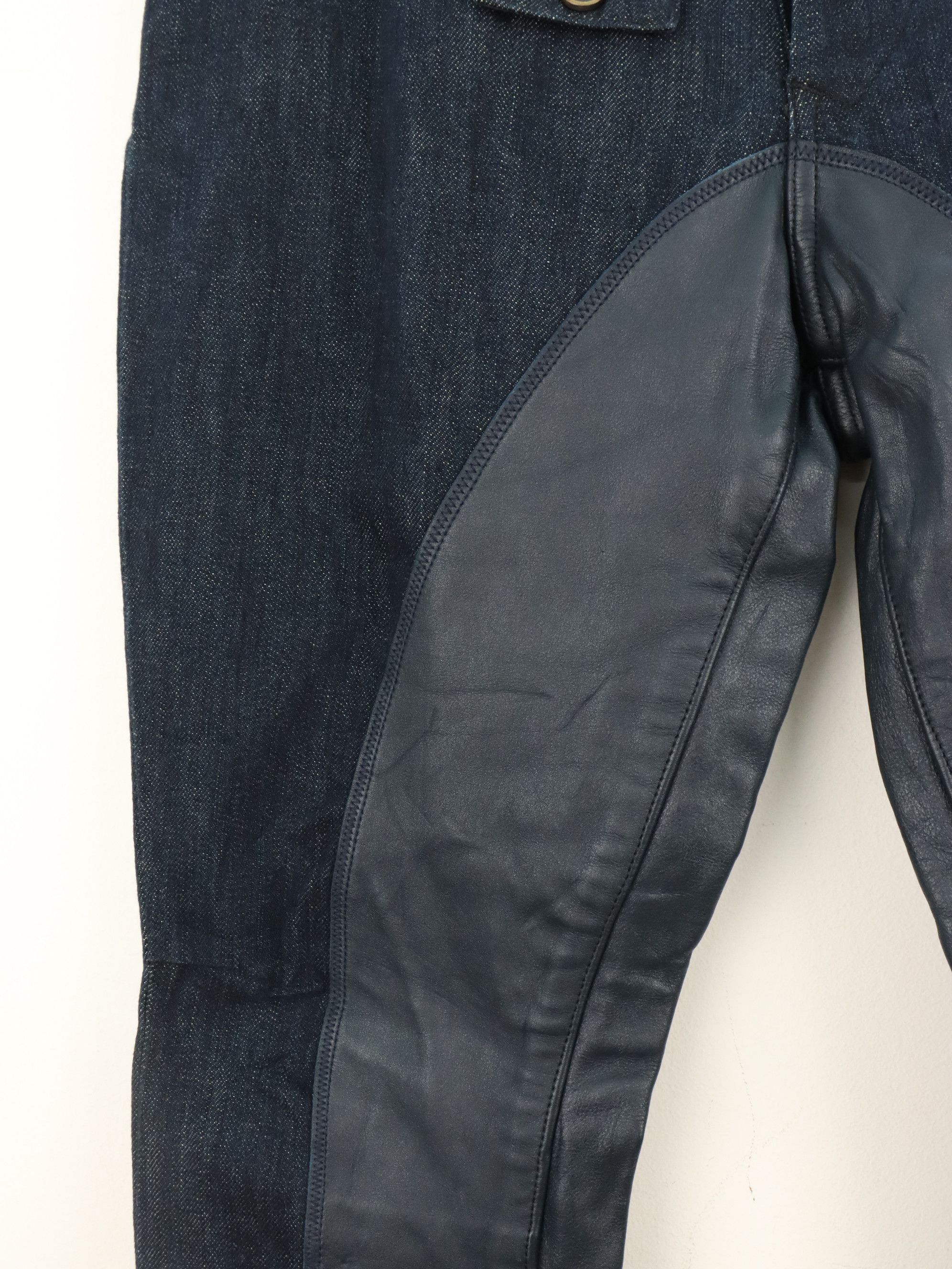 Kapital KAPITAL SADDLE LEATHER MID RISE DENIM JEAN PANT Size US 27 - 14 Thumbnail