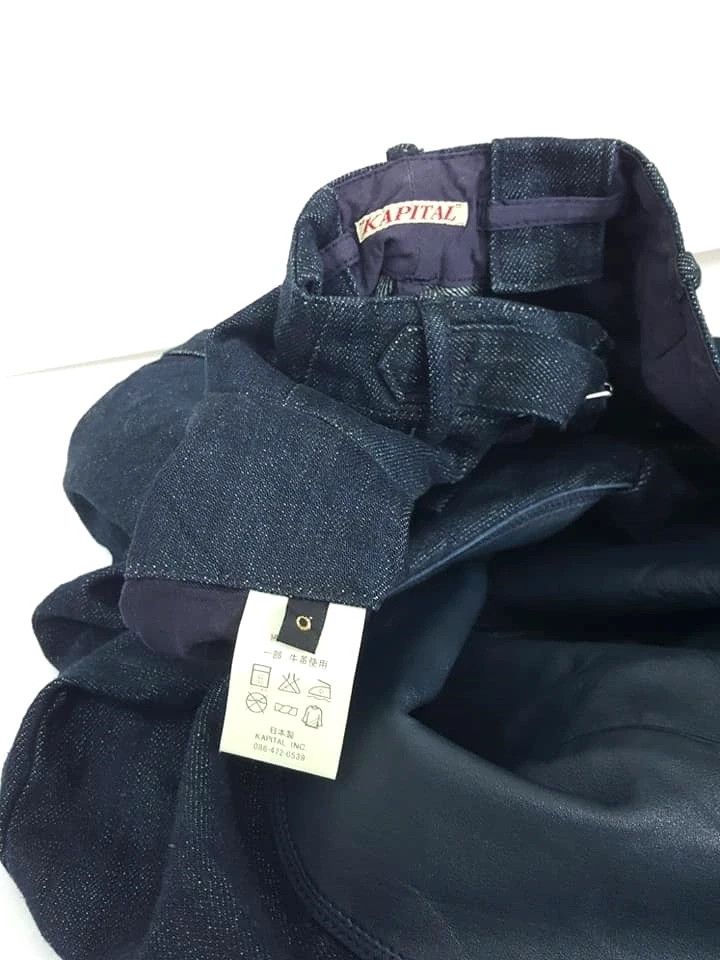 Kapital KAPITAL SADDLE LEATHER MID RISE DENIM JEAN PANT Size US 27 - 23 Thumbnail