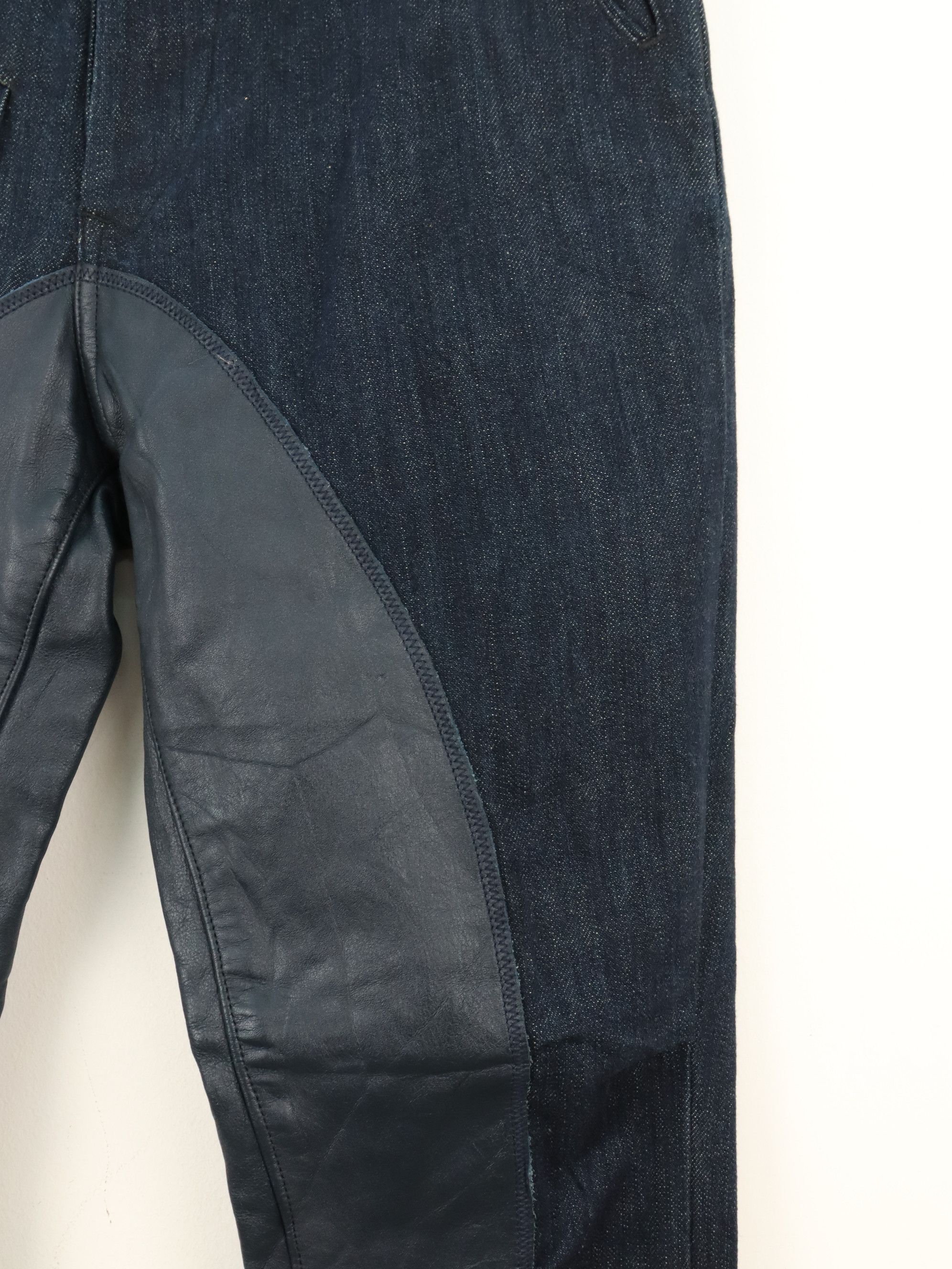 Kapital KAPITAL SADDLE LEATHER MID RISE DENIM JEAN PANT Size US 27 - 15 Thumbnail