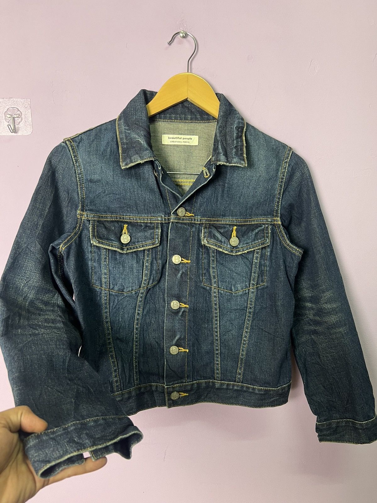 image of Beautiful People Redline Denim Jacket in Blue, Women's (Size Small)