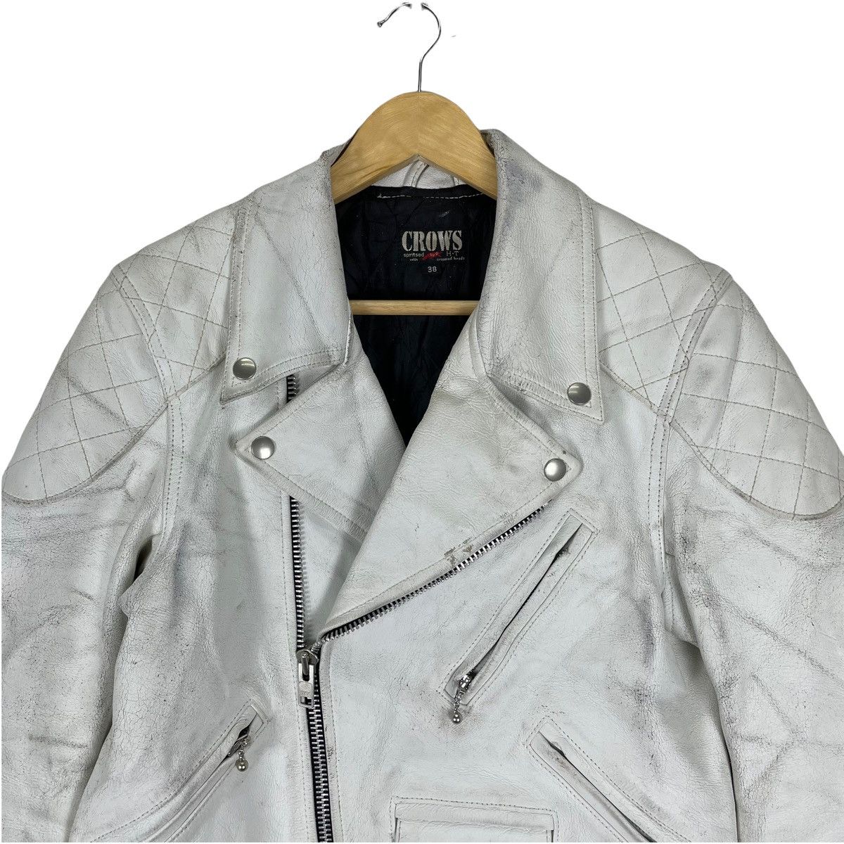 Japanese Brand 🔥T.F.O.A CROPPED HEADS BIKER TOKOFUKU DOUBLE COLLAR JACKET Size US M / EU 48-50 / 2 - 5 Thumbnail