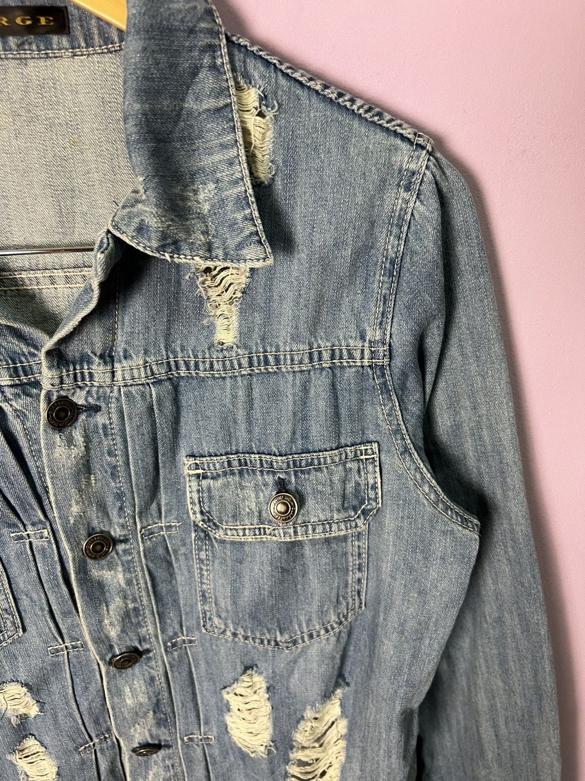 Japanese Brand 🔥Gorge Distressed Denim Shirts Size M / US 6-8 / IT 42-44 - 10 Thumbnail