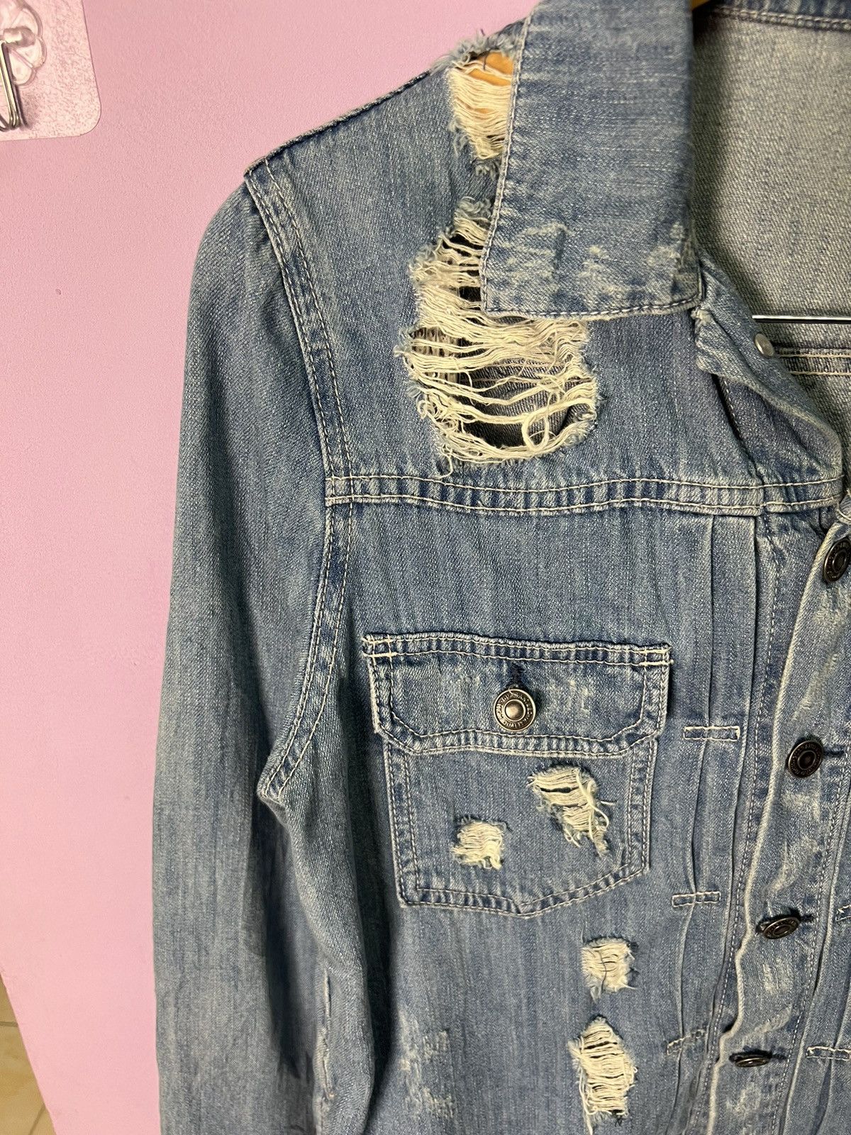 Japanese Brand 🔥Gorge Distressed Denim Shirts Size M / US 6-8 / IT 42-44 - 10 Thumbnail