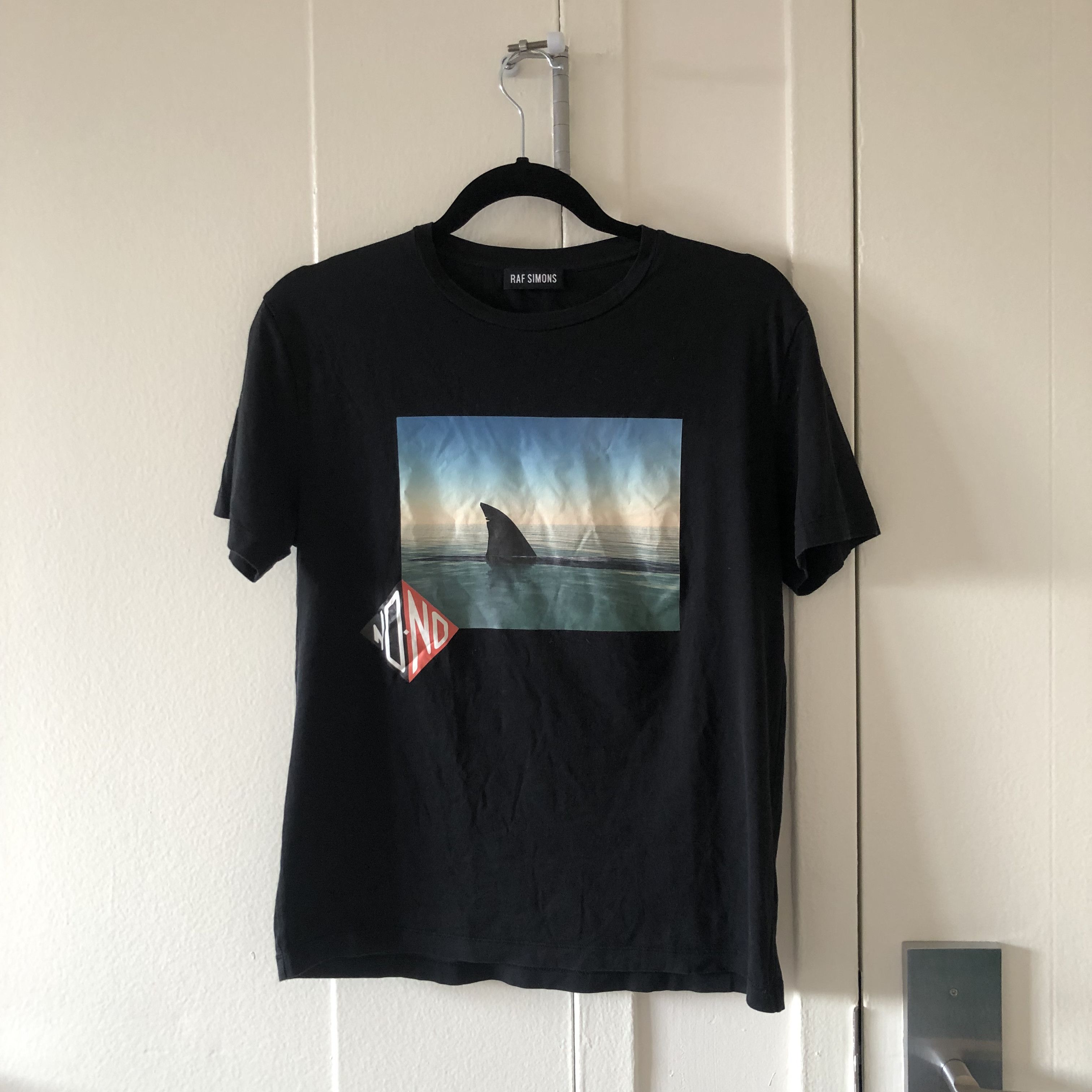 image of Raf Simons Shark Tee in Black, Men's (Size XS)