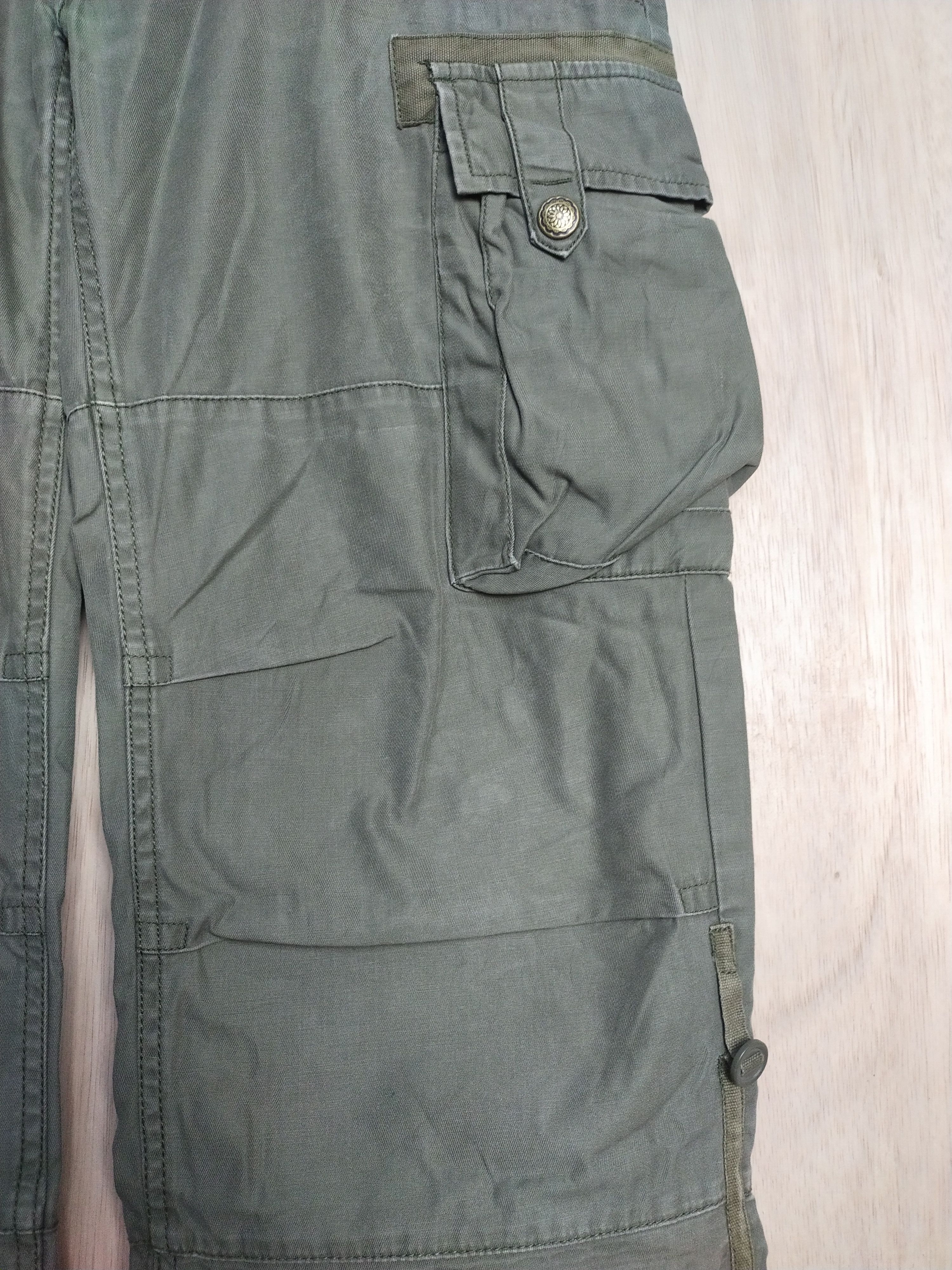 Japanese Brand Real Crush Green tactical utility Cargo Pants #2866 Size US 33 - 7 Thumbnail