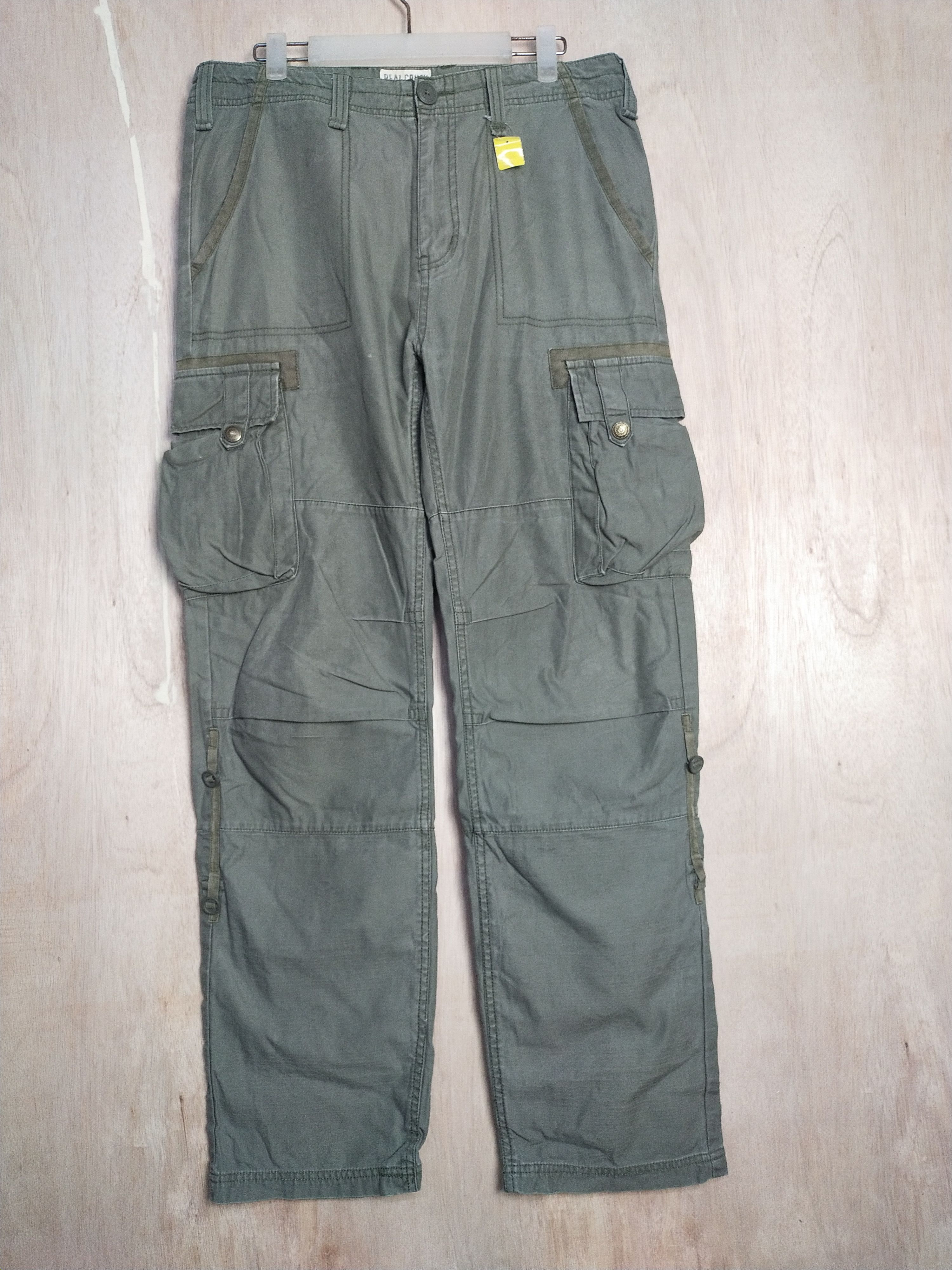 Japanese Brand Real Crush Green tactical utility Cargo Pants #2866 Size US 33 - 1 Thumbnail