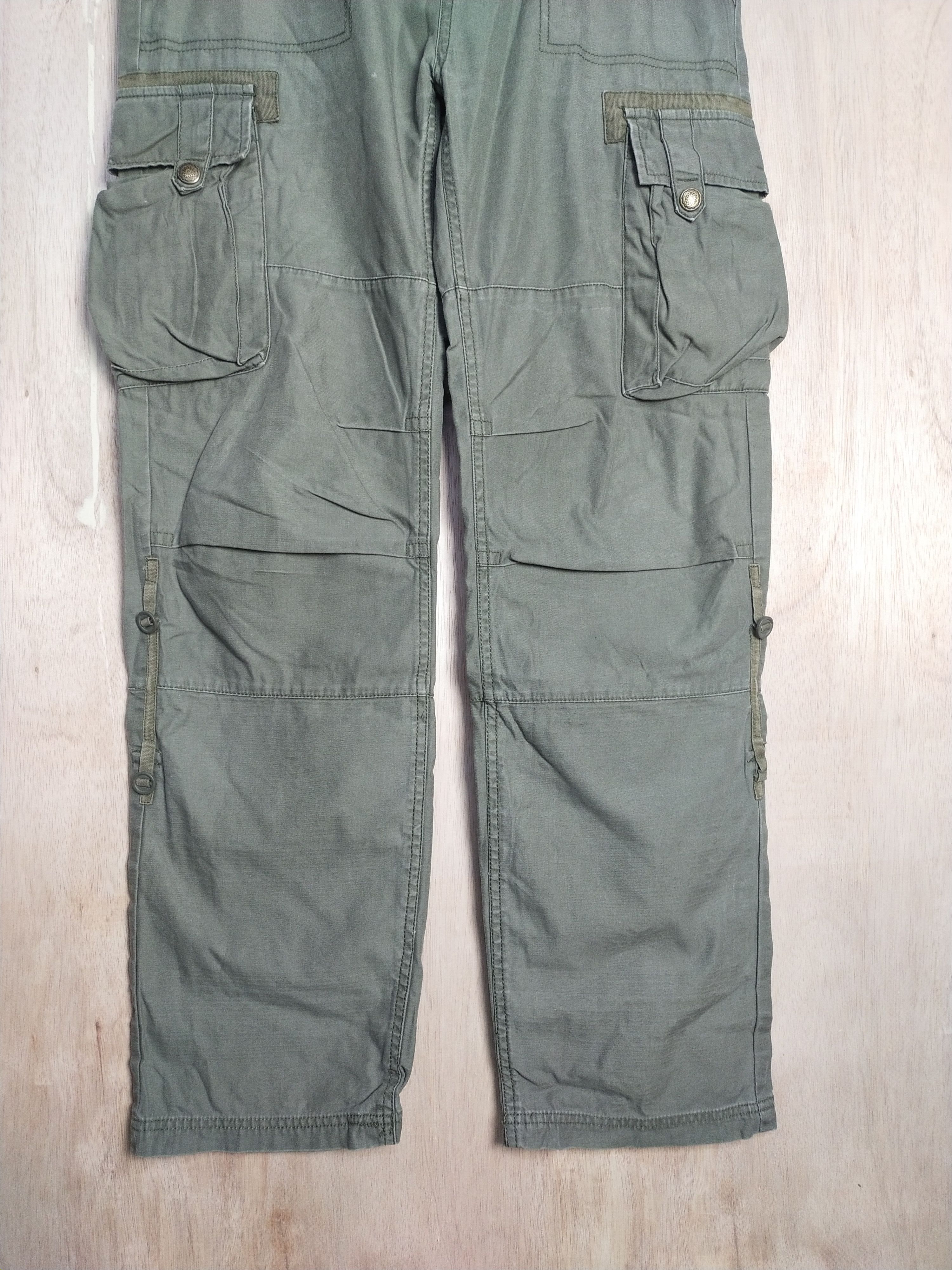Japanese Brand Real Crush Green tactical utility Cargo Pants #2866 Size US 33 - 3 Thumbnail