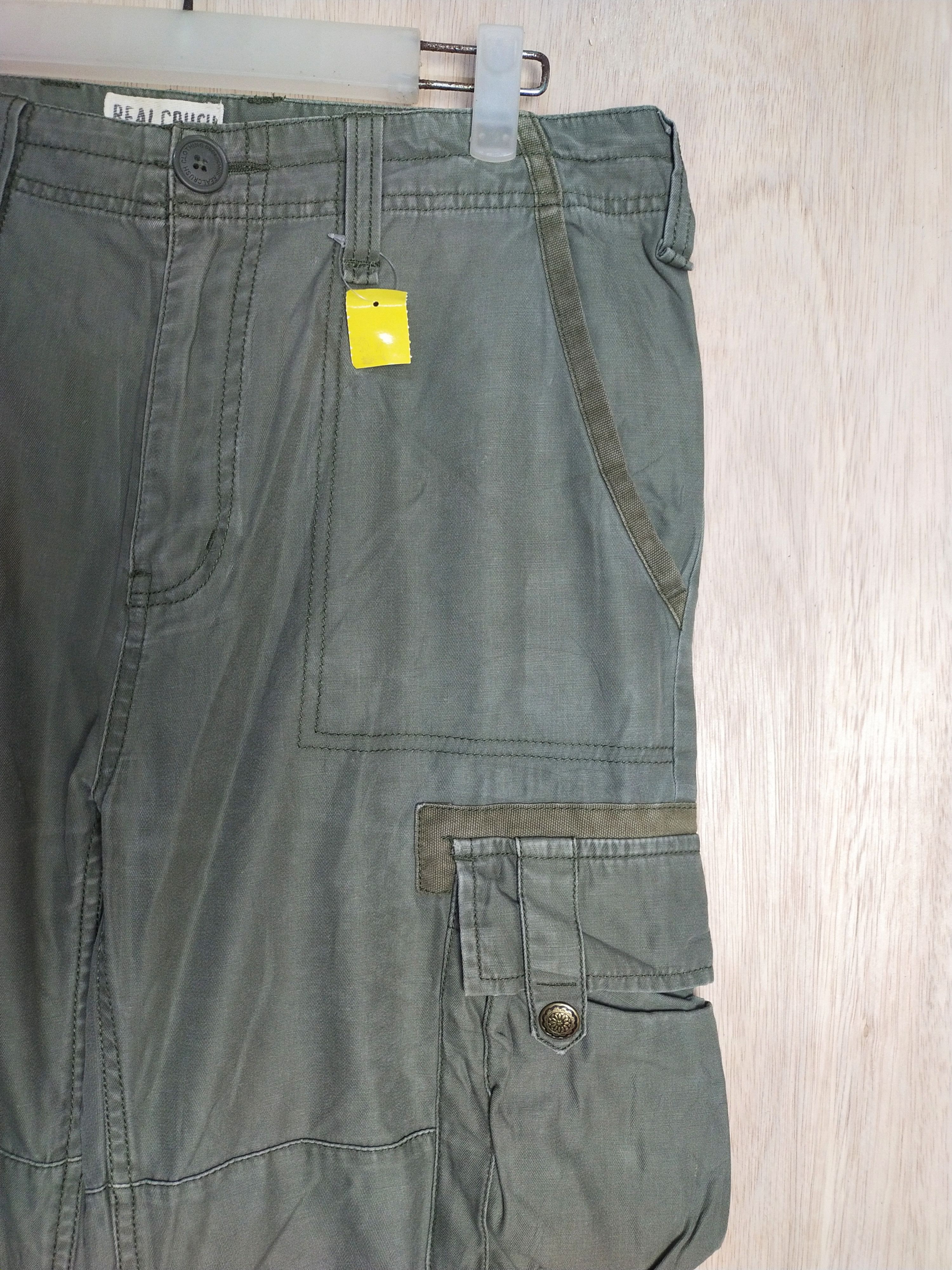 Japanese Brand Real Crush Green tactical utility Cargo Pants #2866 Size US 33 - 5 Thumbnail