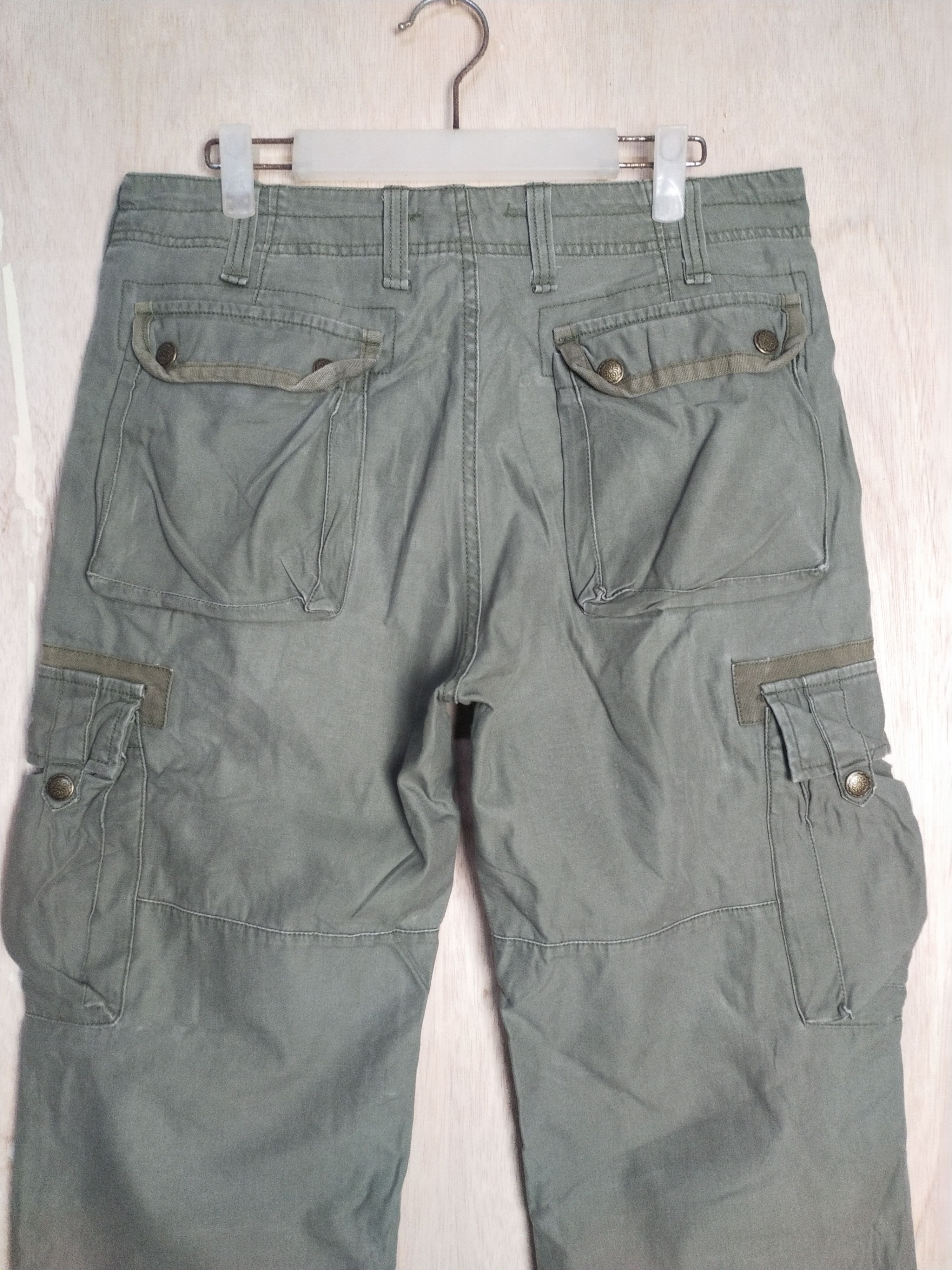 Japanese Brand Real Crush Green tactical utility Cargo Pants #2866 Size US 33 - 11 Thumbnail