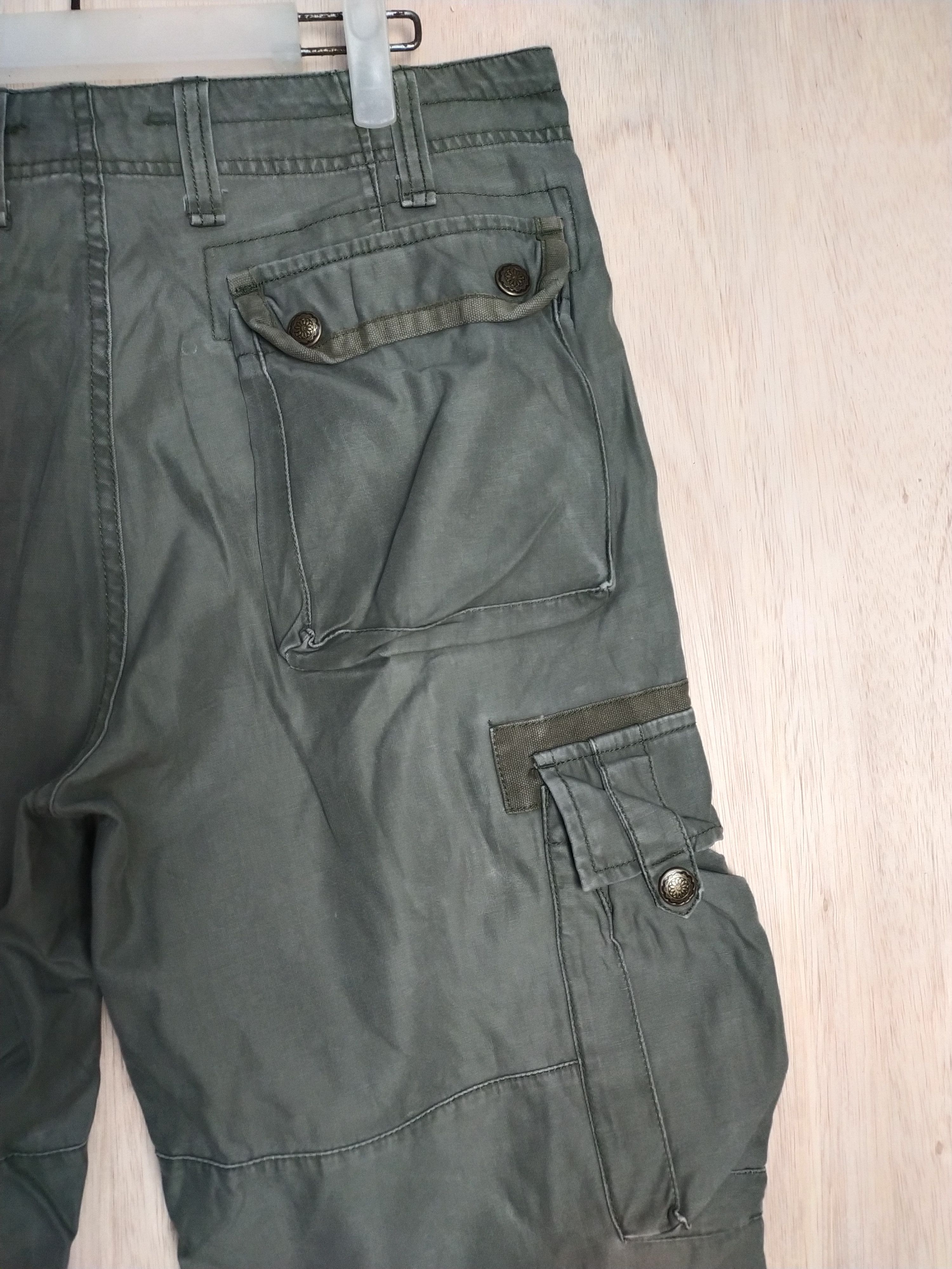 Japanese Brand Real Crush Green tactical utility Cargo Pants #2866 Size US 33 - 14 Thumbnail