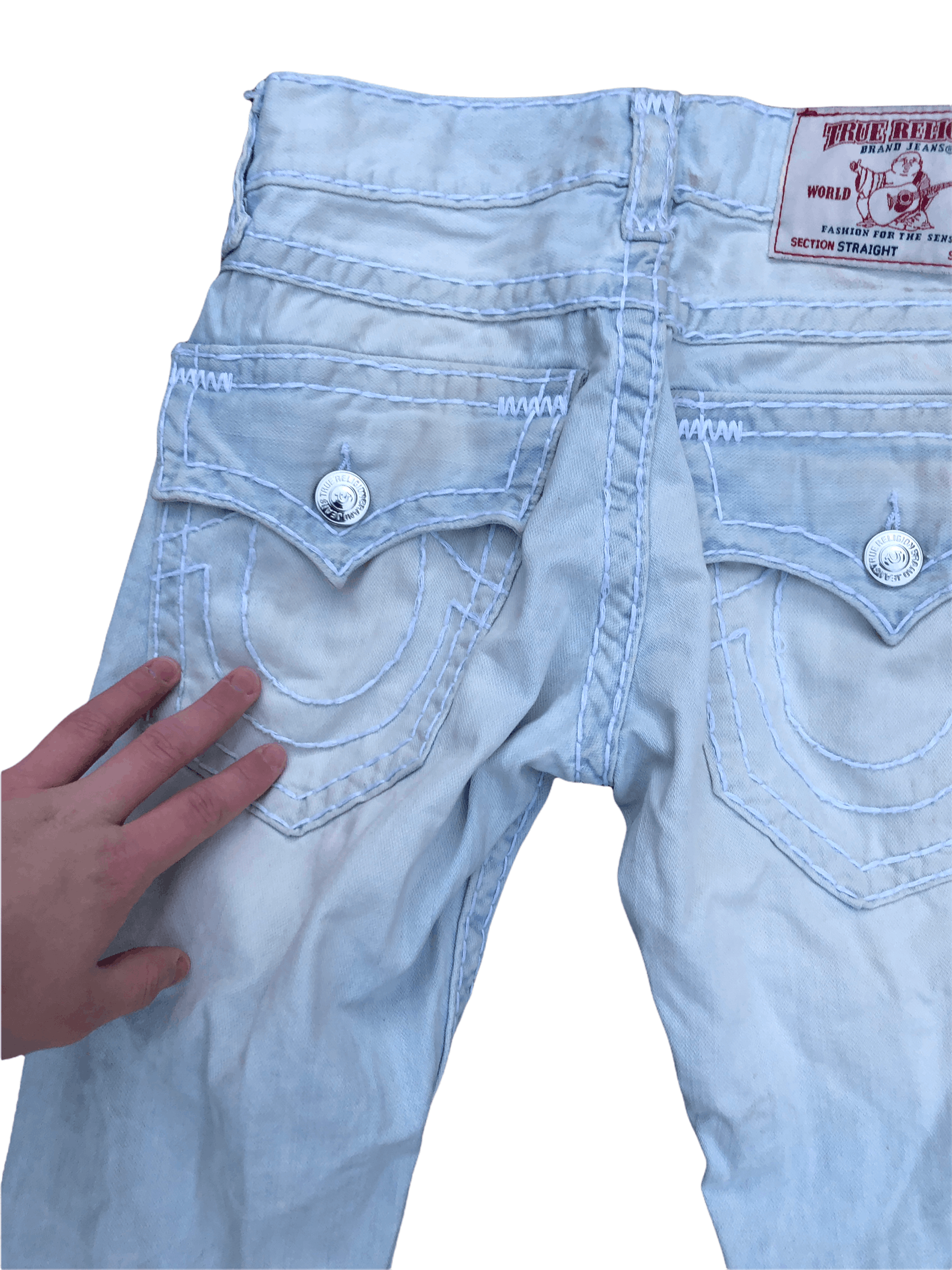 True Religion × Vintage Vintage True Religion Jeans Size 28 Straight Light Blue Size US 28 / EU 44 - 9 Thumbnail