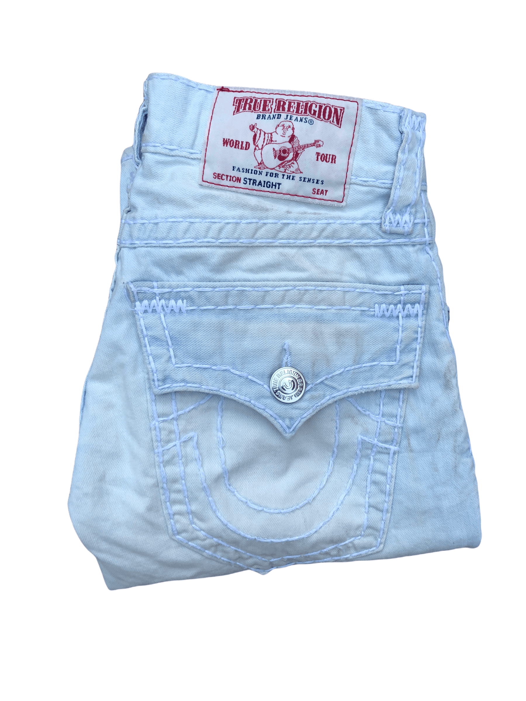 True Religion × Vintage Vintage True Religion Jeans Size 28 Straight Light Blue Size US 28 / EU 44 - 1 Thumbnail