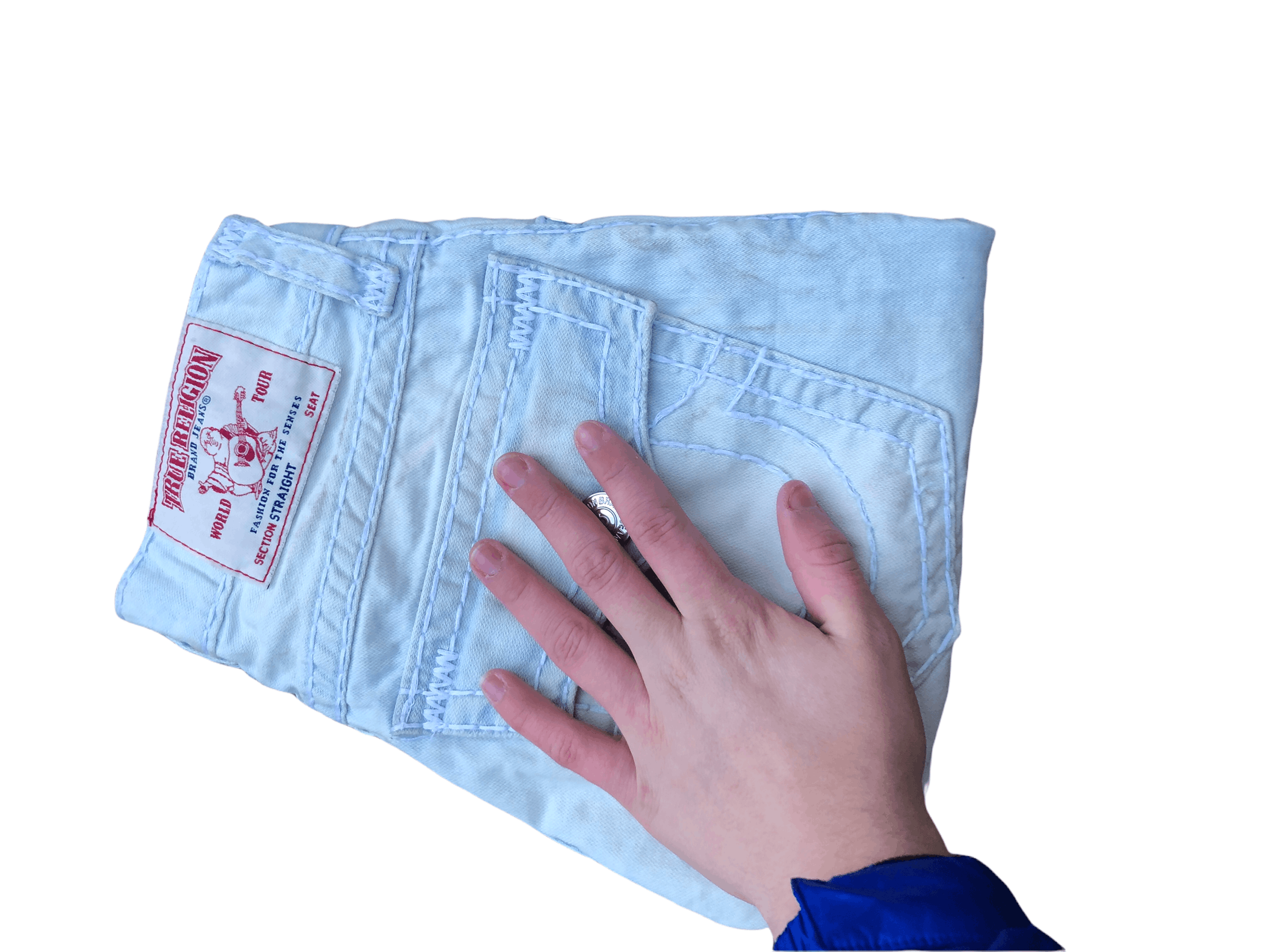 True Religion × Vintage Vintage True Religion Jeans Size 28 Straight Light Blue Size US 28 / EU 44 - 4 Thumbnail