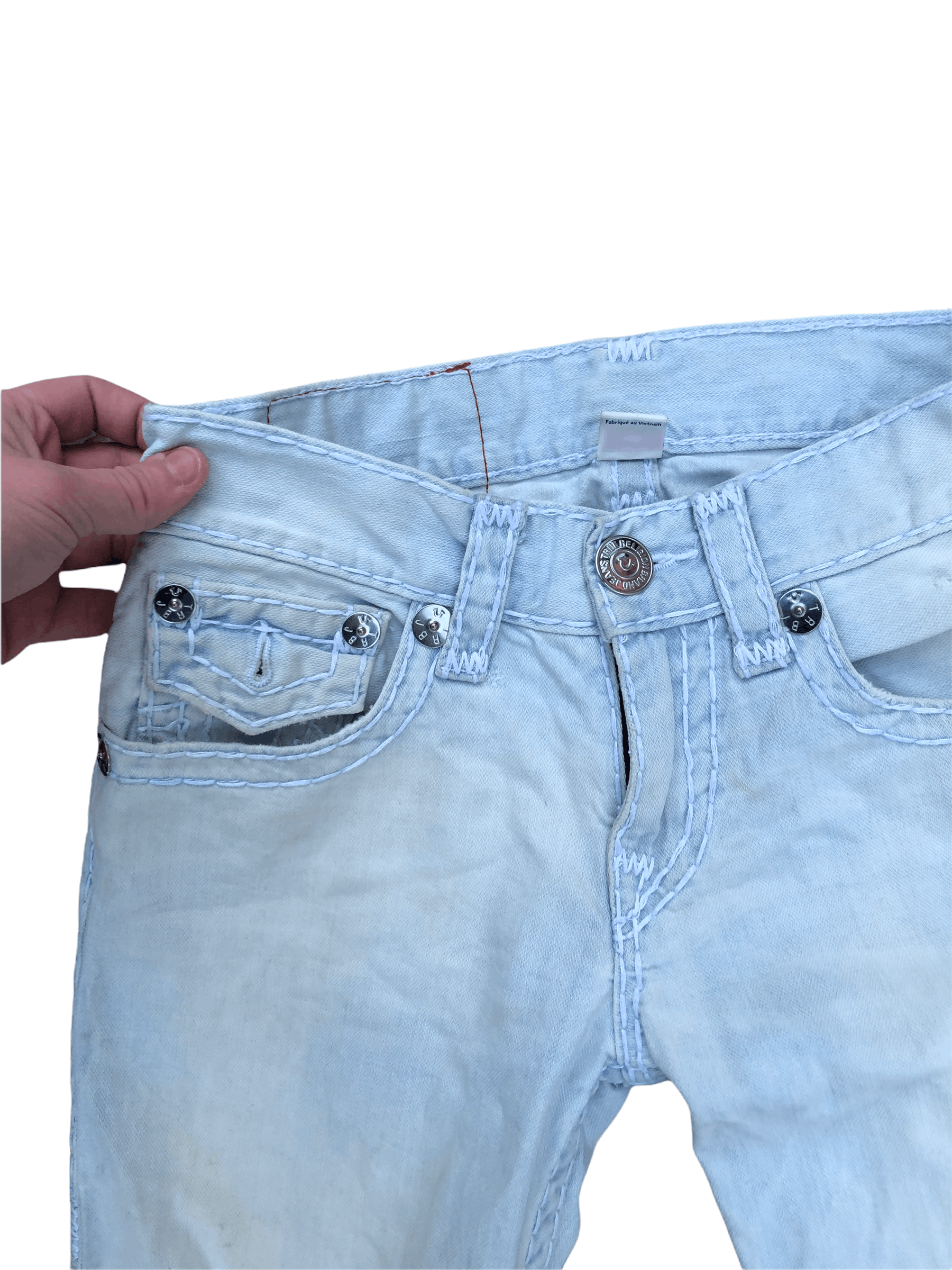 True Religion × Vintage Vintage True Religion Jeans Size 28 Straight Light Blue Size US 28 / EU 44 - 11 Thumbnail