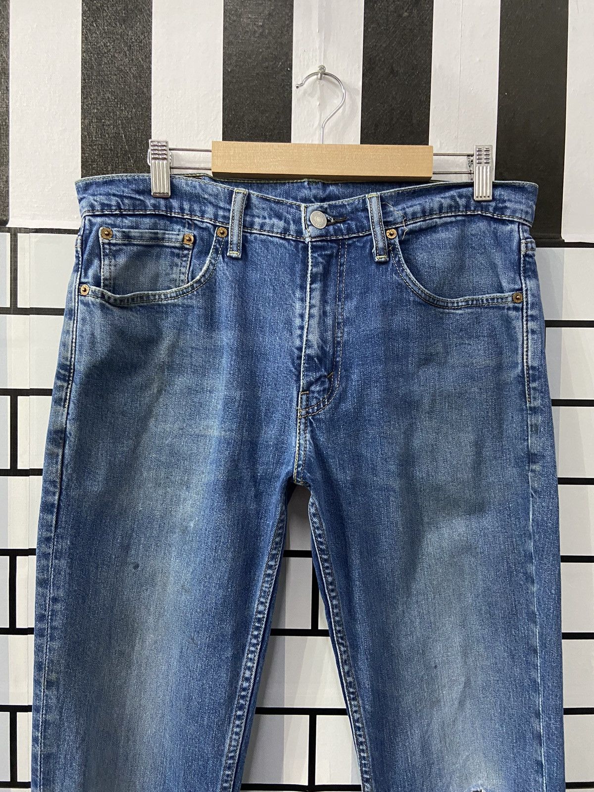Levi's × Vintage Vintage Levi’s 511 Distressed Blue Wash Denim Pants Size US 33 - 4 Thumbnail