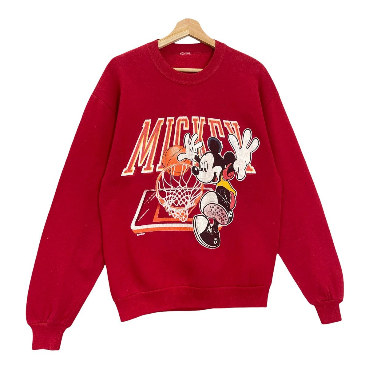 Mickey Mouse × NBA × Vintage Vintage Mickey Mouse Basketball Big Logo Crewneck Sweatshirt Size US M / EU 48-50 / 2 - 2 Thumbnail