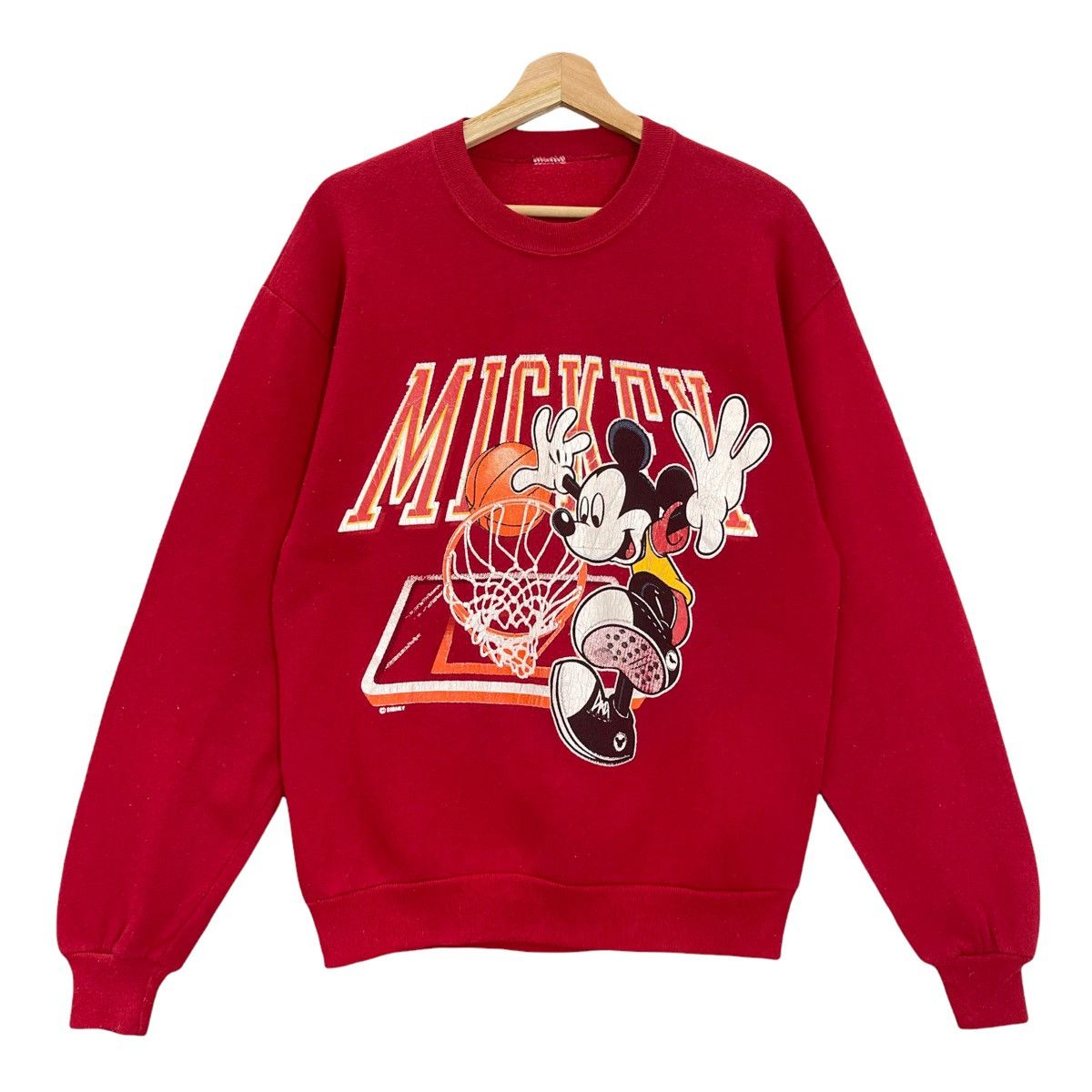 Mickey Mouse × NBA × Vintage Vintage Mickey Mouse Basketball Big Logo Crewneck Sweatshirt Size US M / EU 48-50 / 2 - 1 Thumbnail